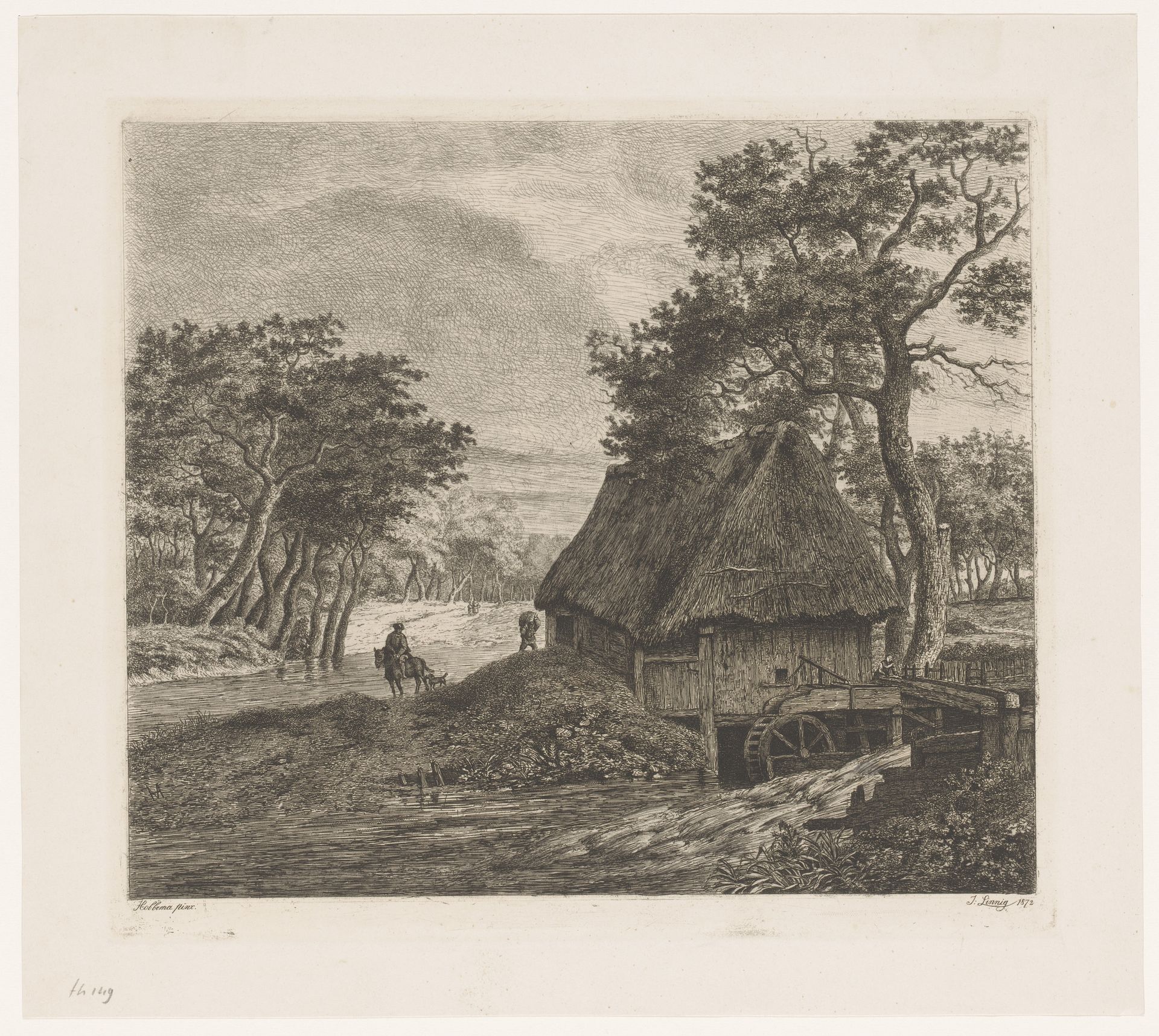 Landschap met watermolen by Jean Théodore Joseph Linnig