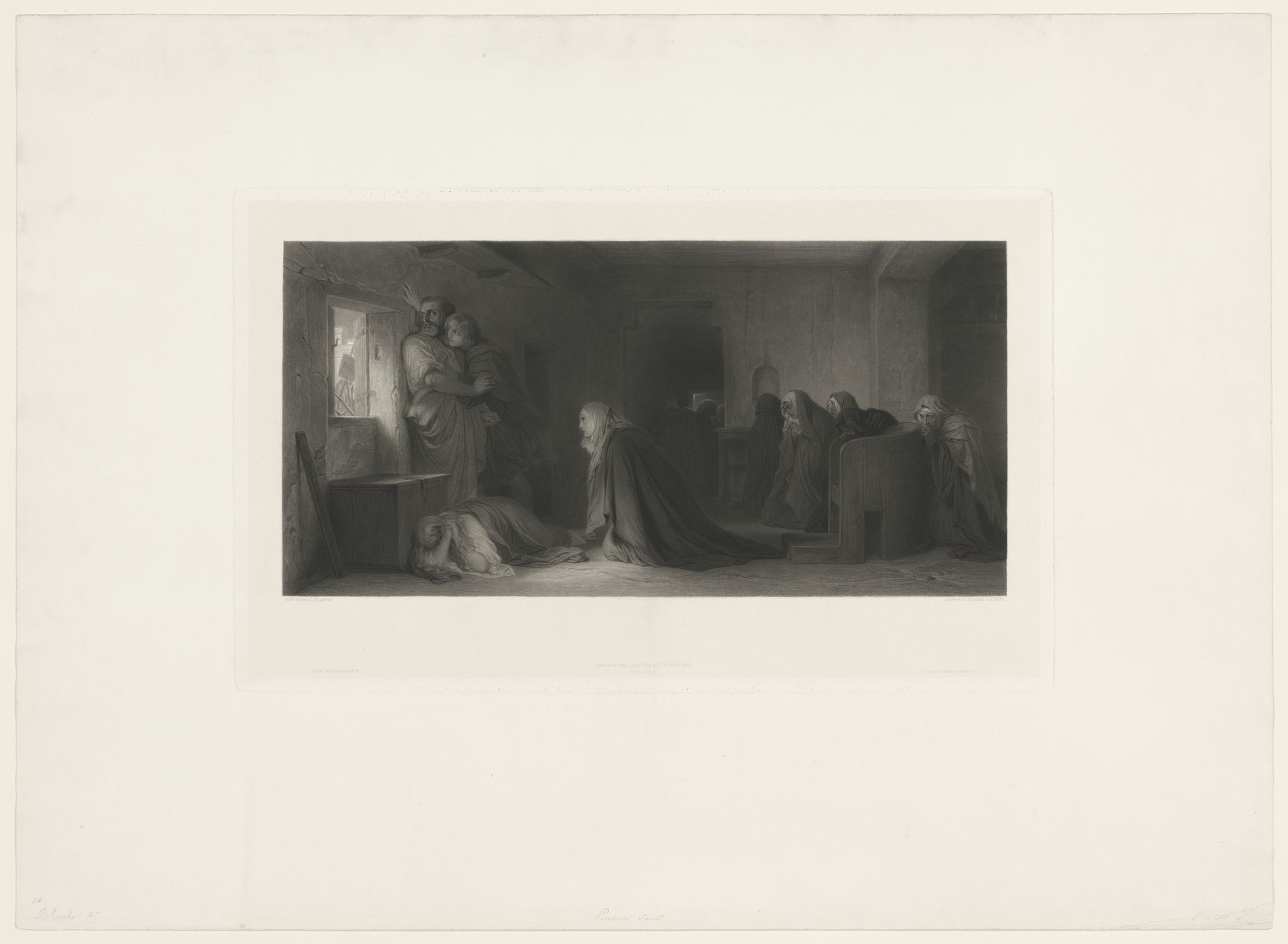 Interieur met figuren by Edouard Girardet