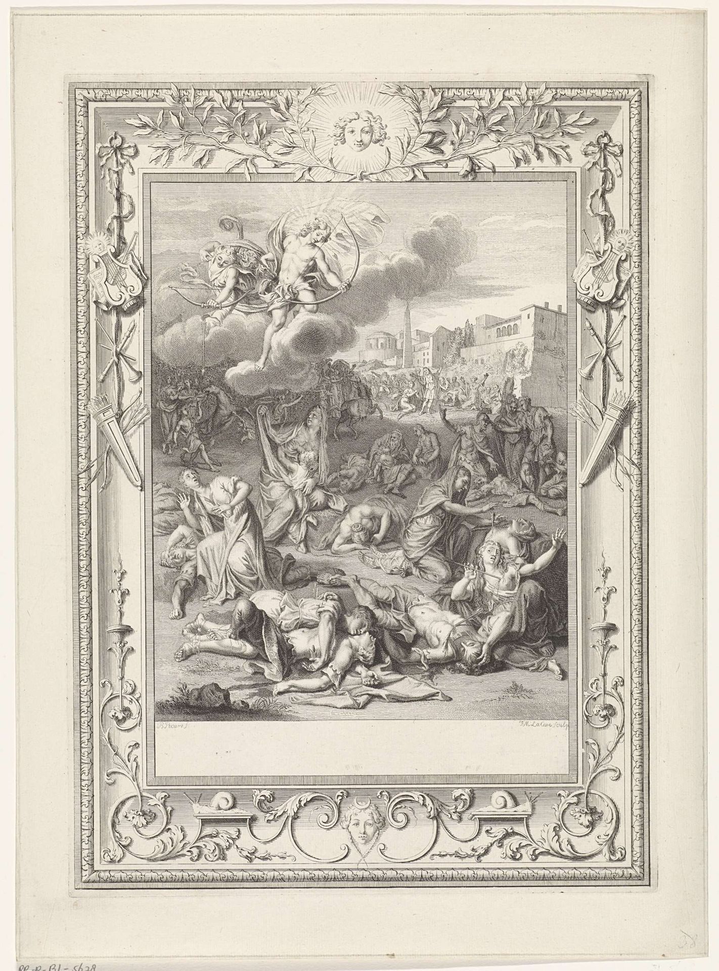 Apollo en Diana doden de kinderen van Niobe by François Morellon La Cave