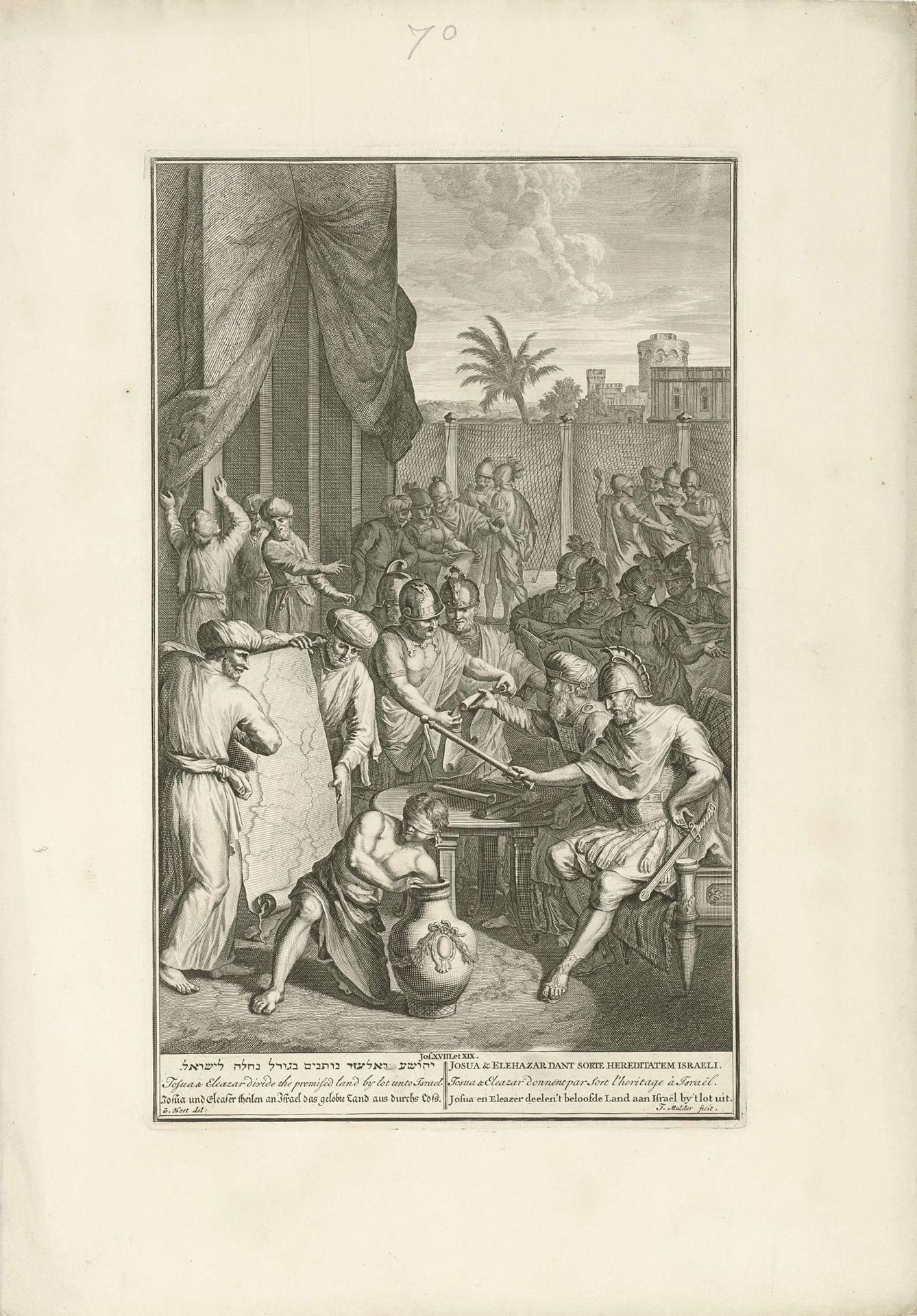 Jozua en Eleazar delen het beloofde land uit by Joseph Mulder