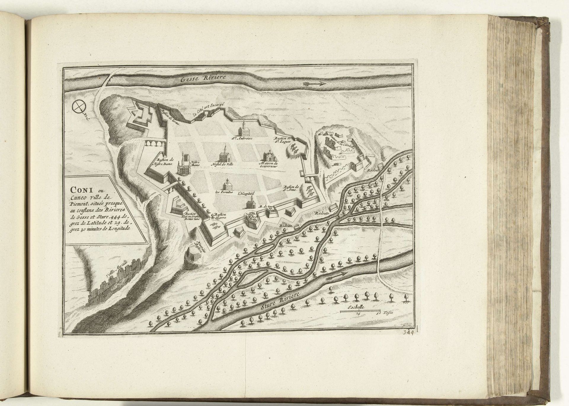 Plattegrond van Cuneo, 1726 by Anonymous