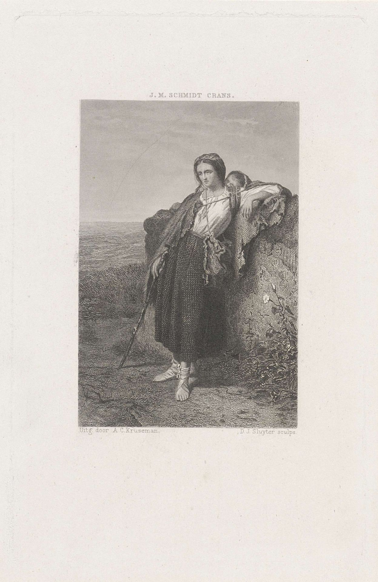 Treurende vrouw met kind by Dirk Jurriaan Sluyter