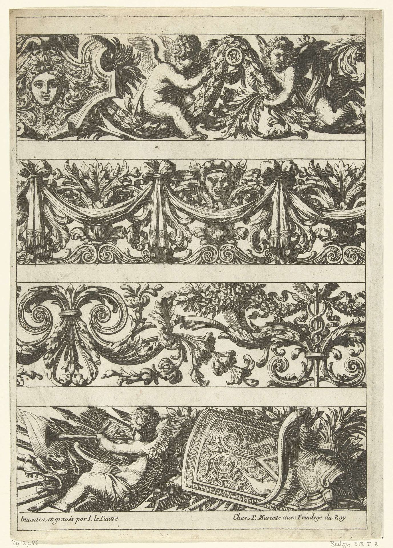 Vier rijen friezen by Jean Lepautre