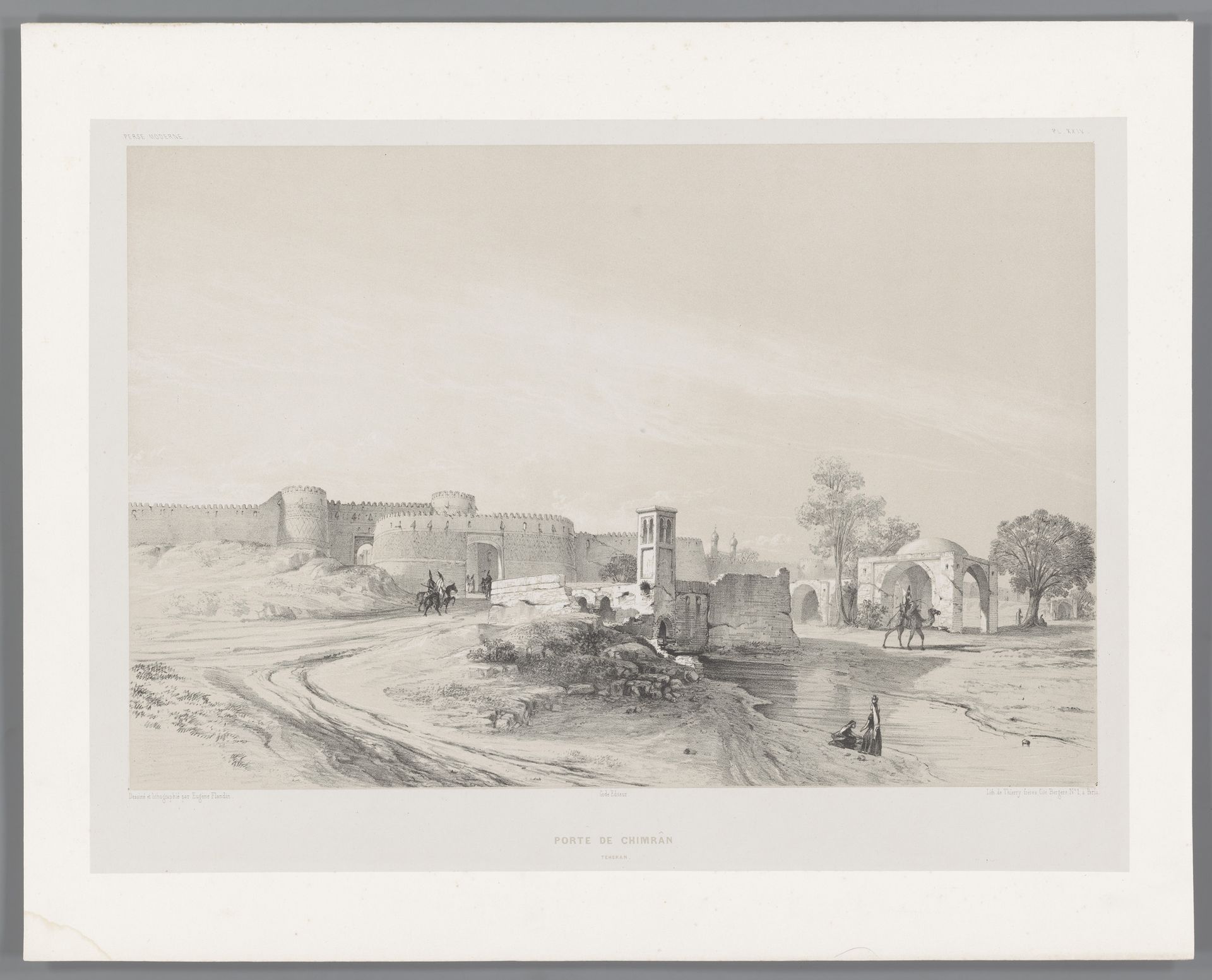 Shemranpoort in Teheran by Eugène Flandin