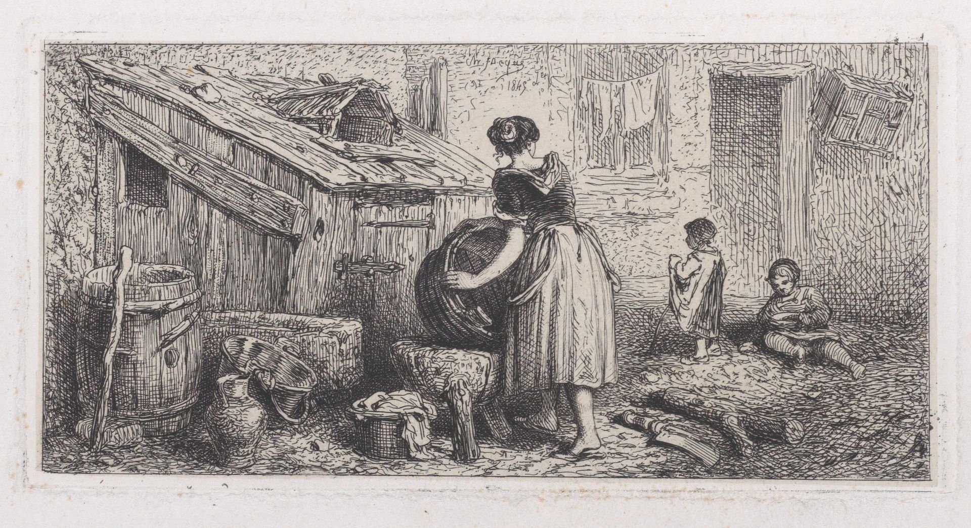 Washer Woman by Charles Jacque