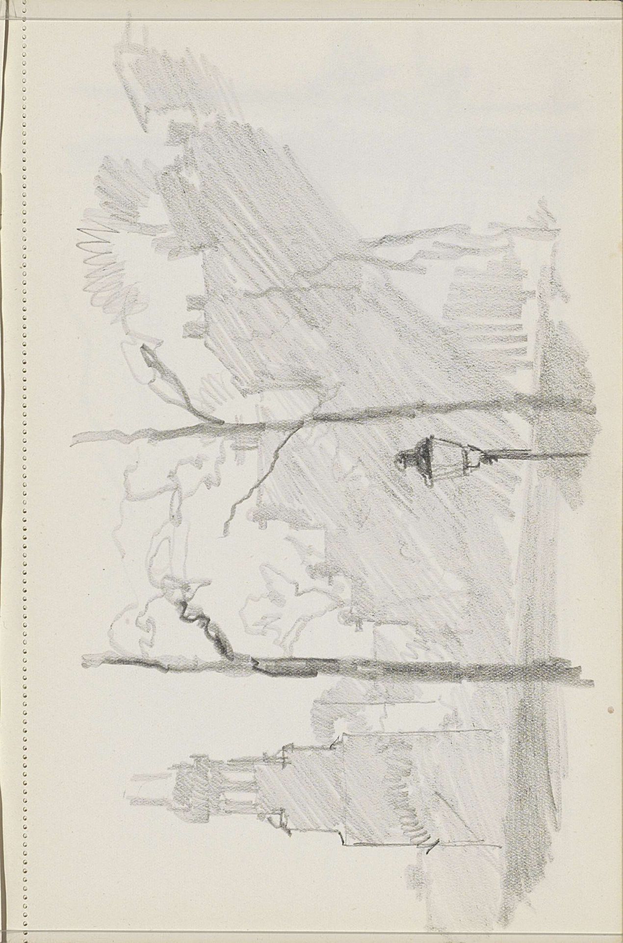 Straatgezicht met de Montelbaanstoren te Amsterdam by Cornelis Vreedenburgh