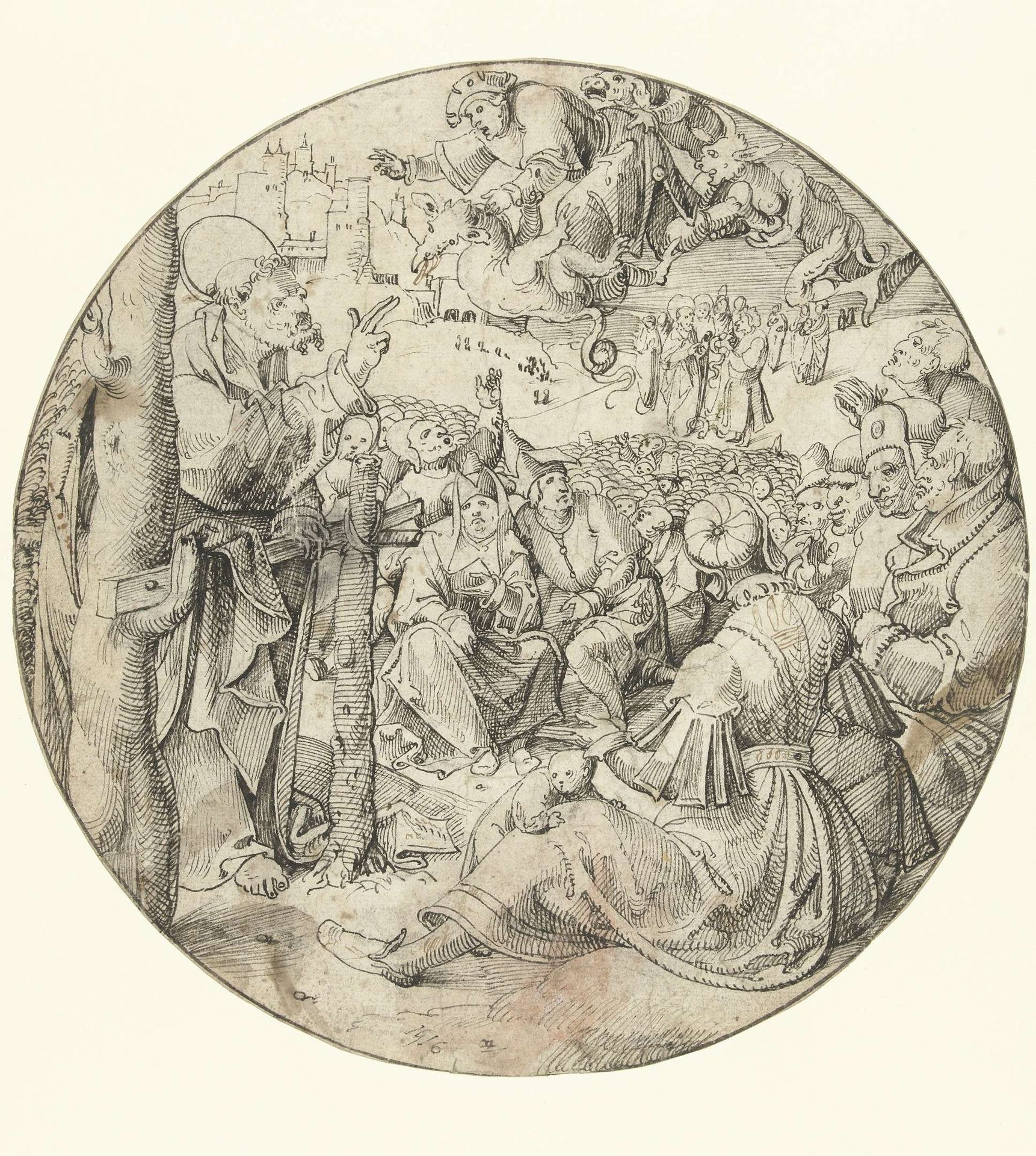 Petrus veroorzaakt de val van Simon de Tovenaar by Pieter Cornelisz Kunst