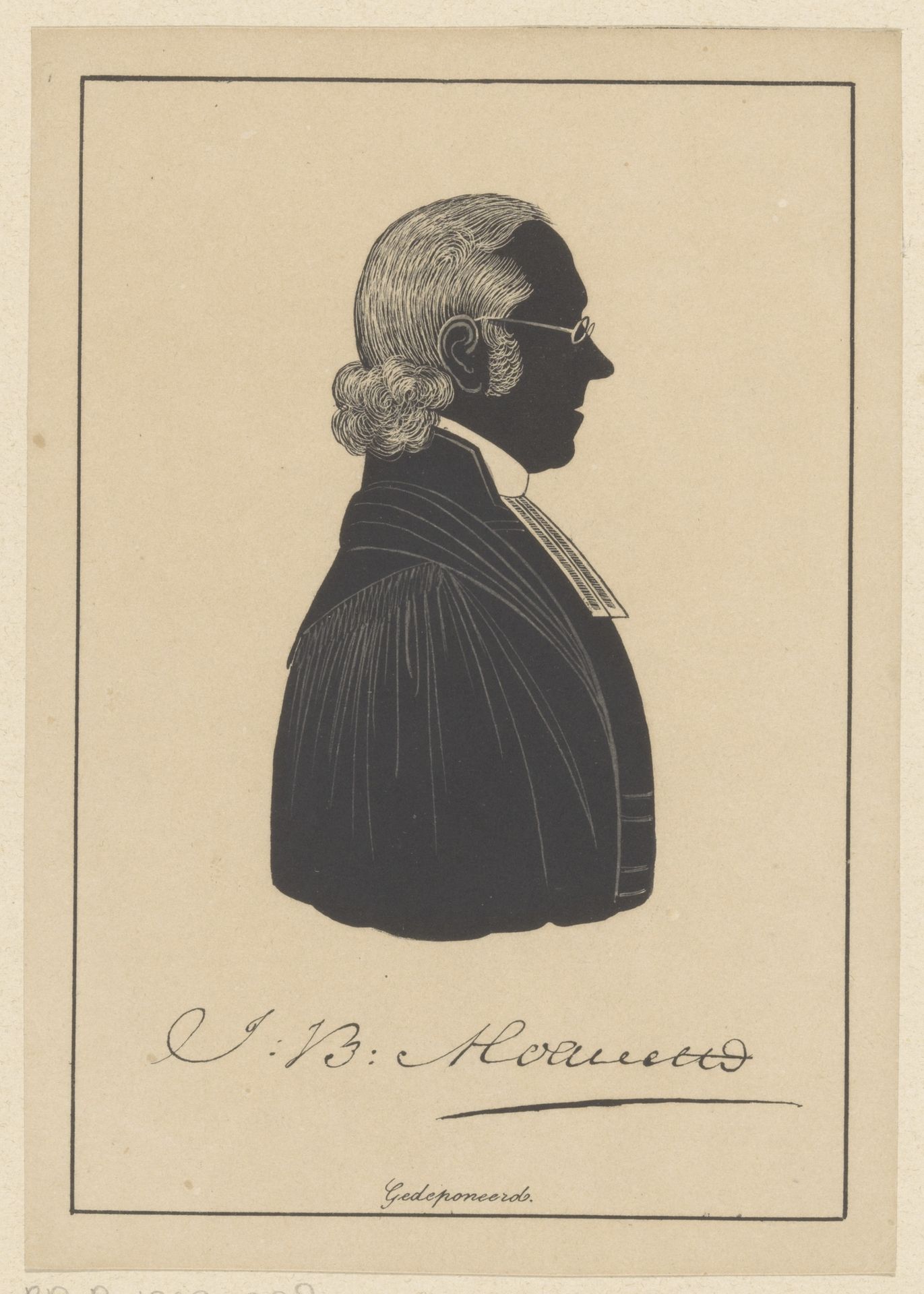 Silhouetportret van Jean Baptiste Moquette by Pieter (IV) Barbiers