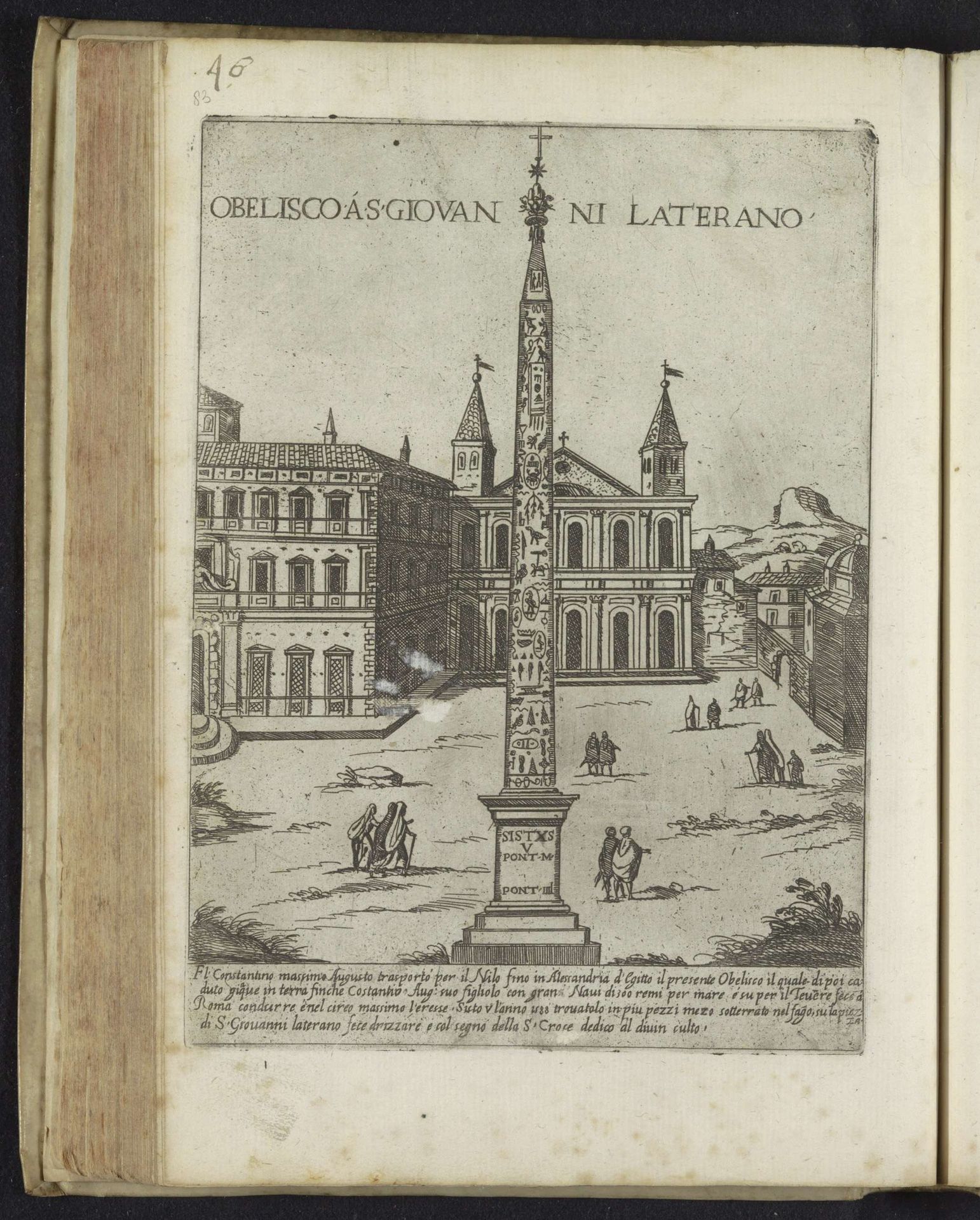 Lateraanse Obelisk achter de Sint-Jan van Lateranen te Rome by Giovanni Maggi