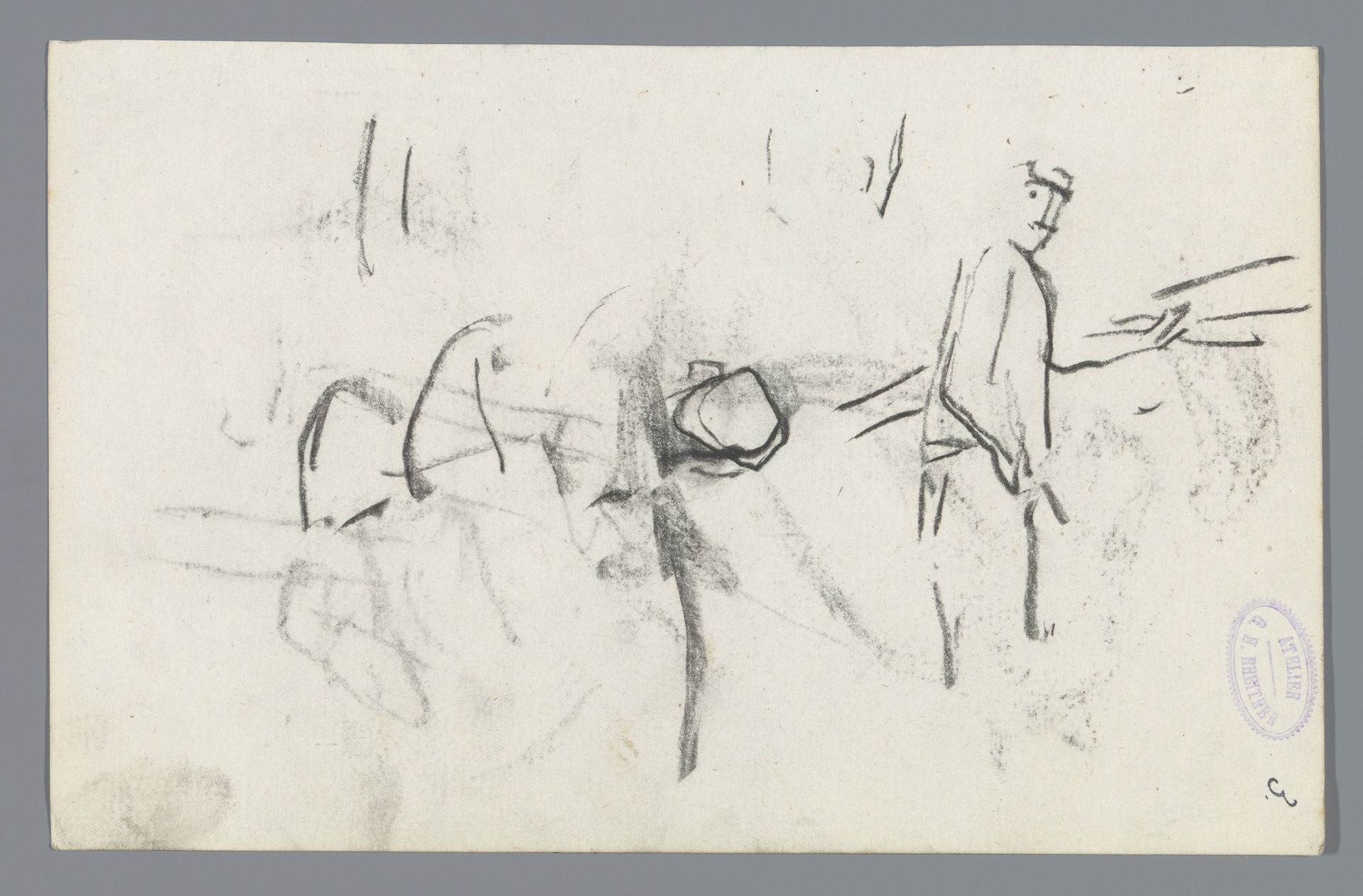 Figuren, mogelijk bij een rijtuig by George Hendrik Breitner