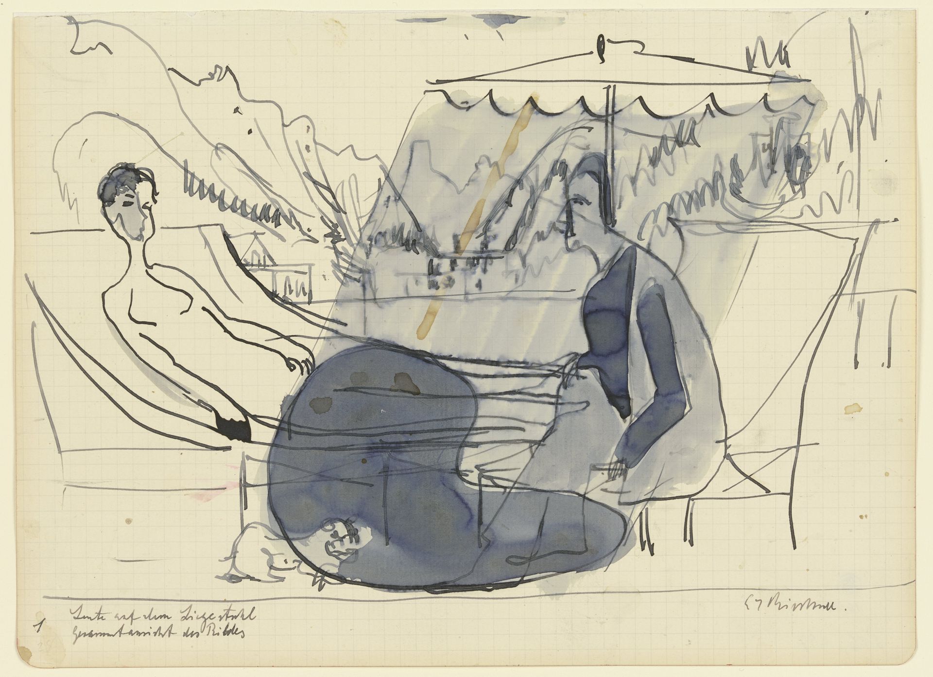 People on the deck chair by Ernst Ludwig Kirchner