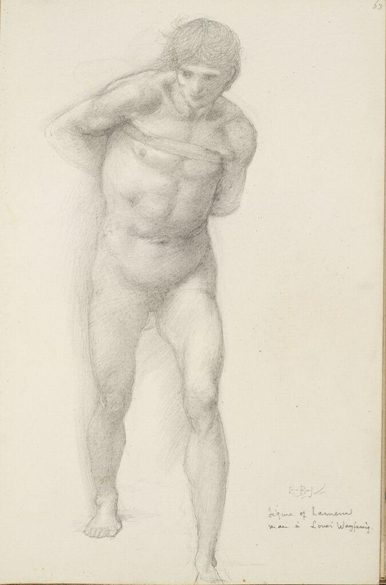 Study for "The Car of Love" ["Love's Wayfaring"]; verso: blank by Edward Burne-Jones
