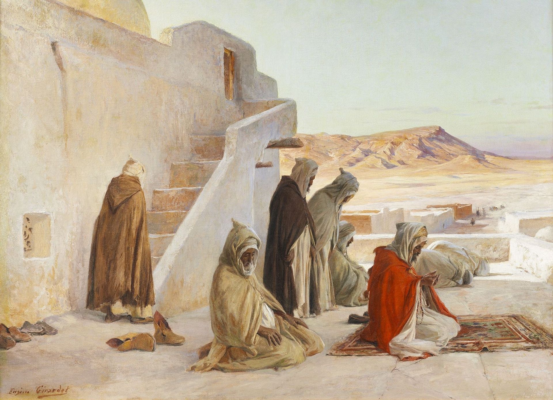The Pray at Bou-saada, Algeria by Eugène Girardet
