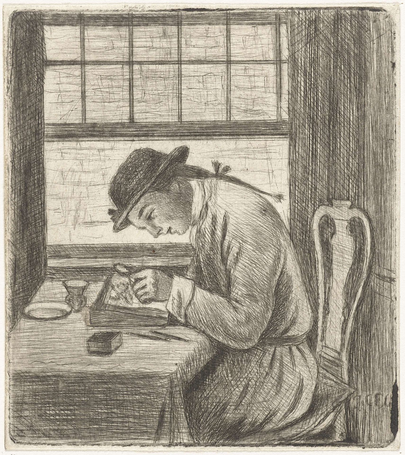 Zelfportret van Jan Chalon by Jan Chalon