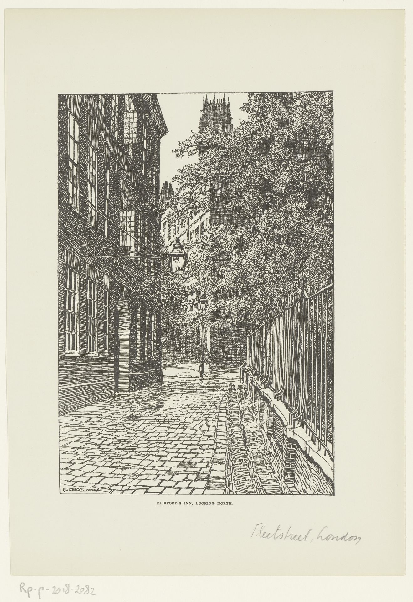 Gezicht op Clifford's Inn by Frederick Landseer Maur Griggs