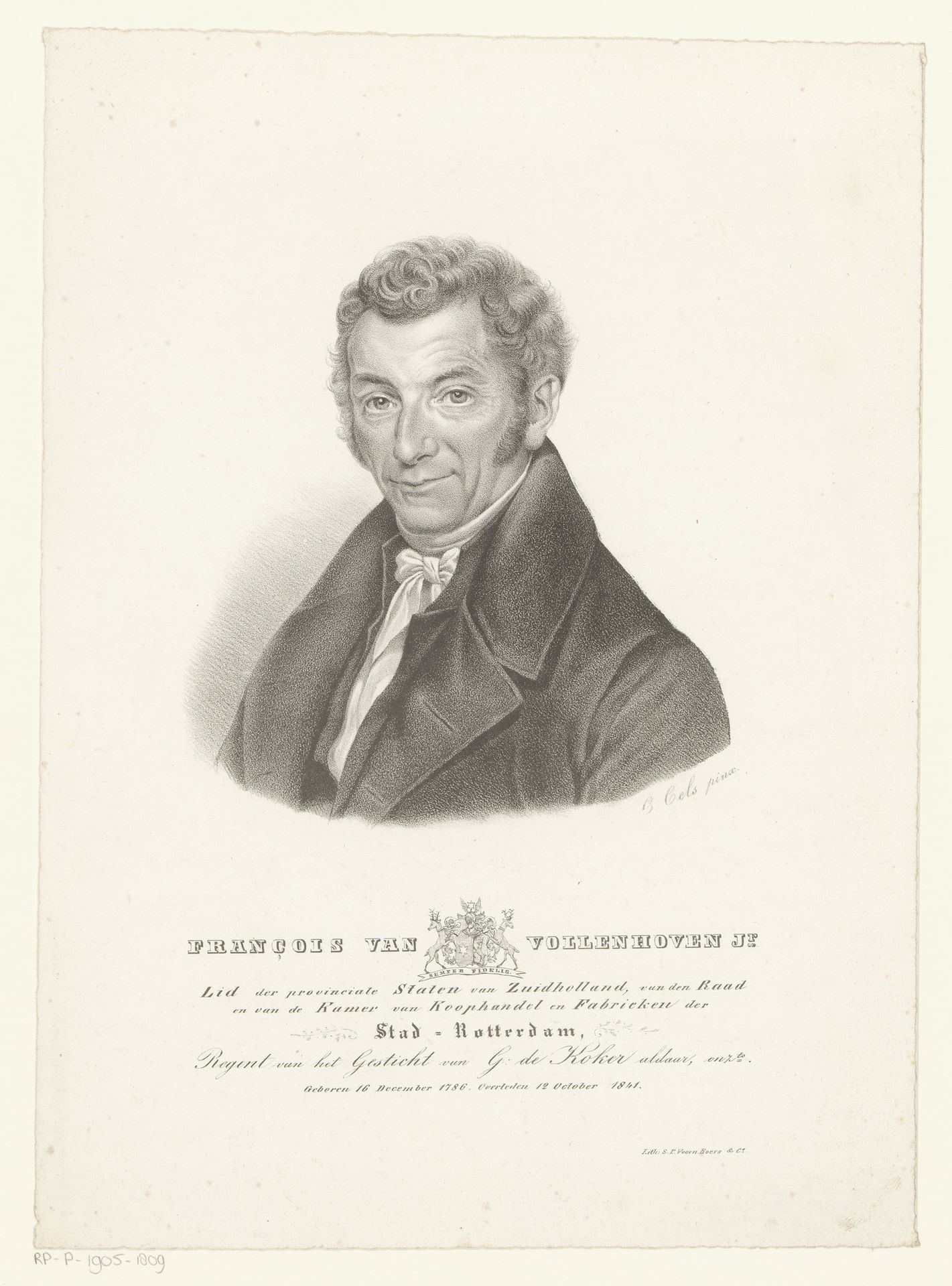 Portret van François van Vollenhoven by Anonymous