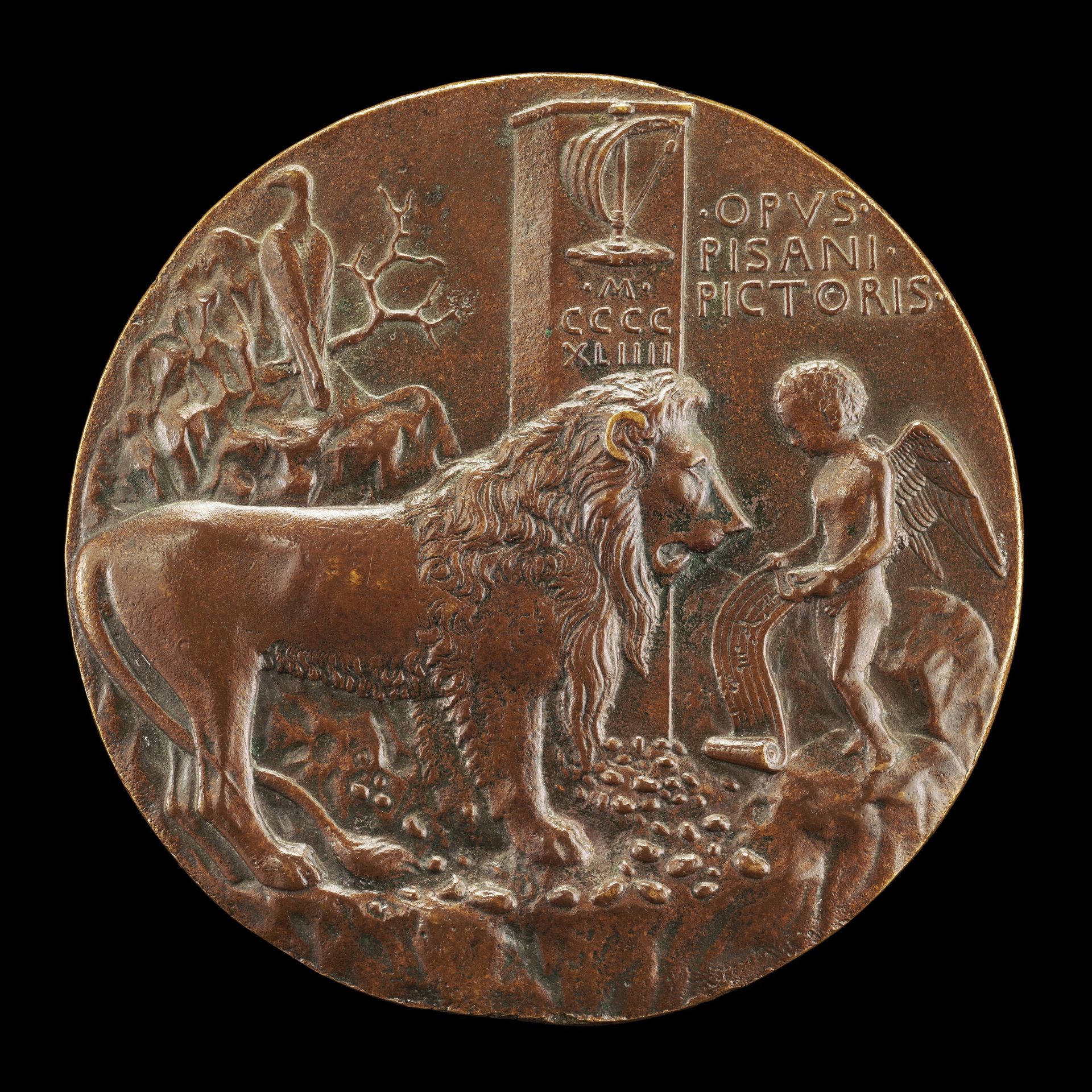 Lion Being Taught by Cupid to Sing [reverse] by Pisanello
