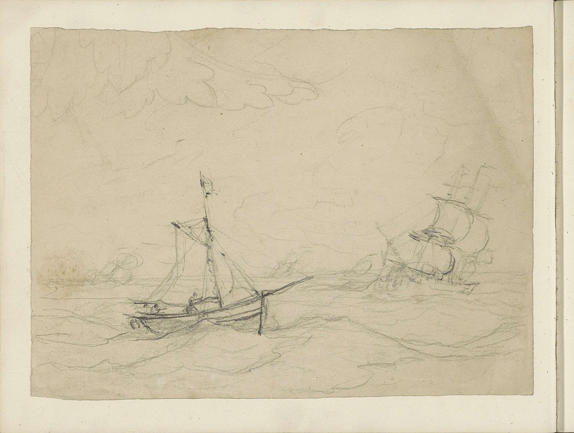 Zeegezicht met schepen by Petrus Johannes Schotel
