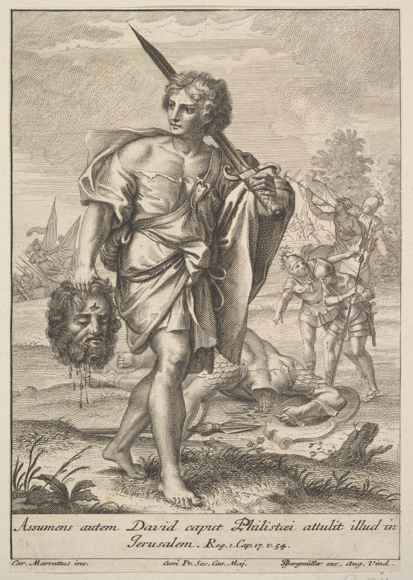 David with the Head of Goliath by Johann Georg Bergmüller