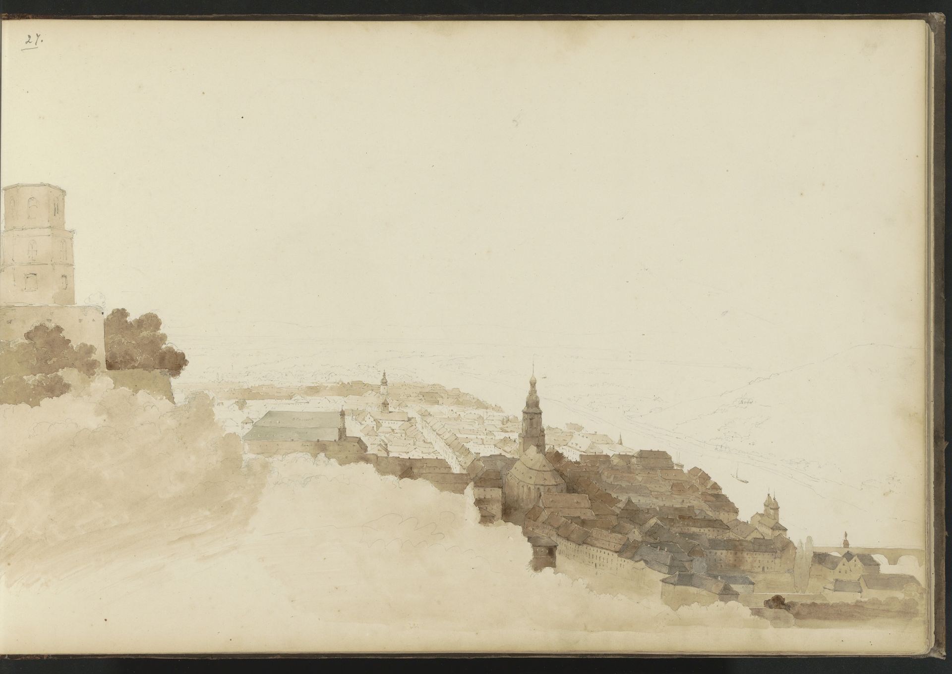 Gezicht op Heidelberg vanaf Schloss Heidelberg by Kasparus Karsen