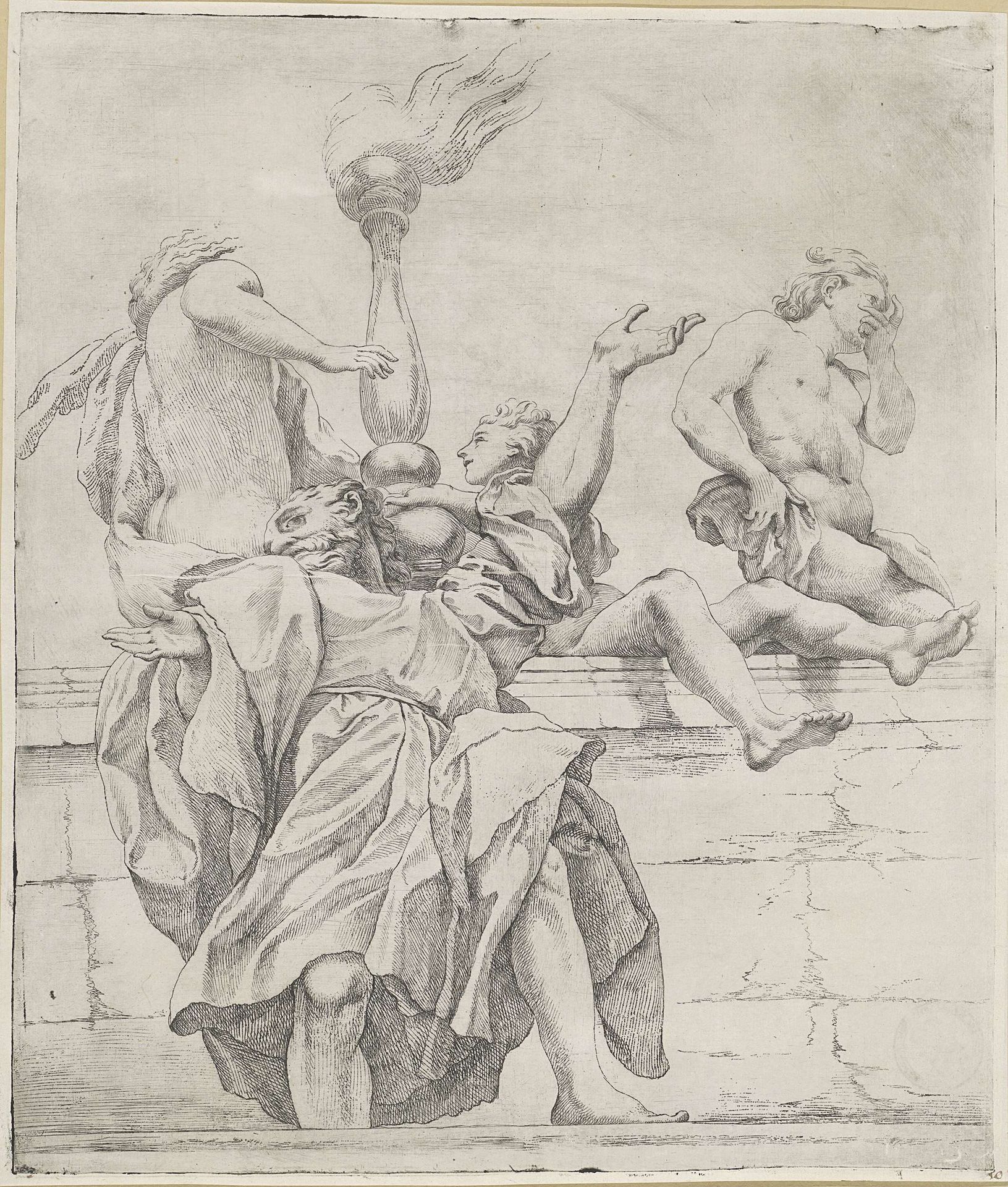 Apostel en drie engelen by Giovanni Battista Vanni