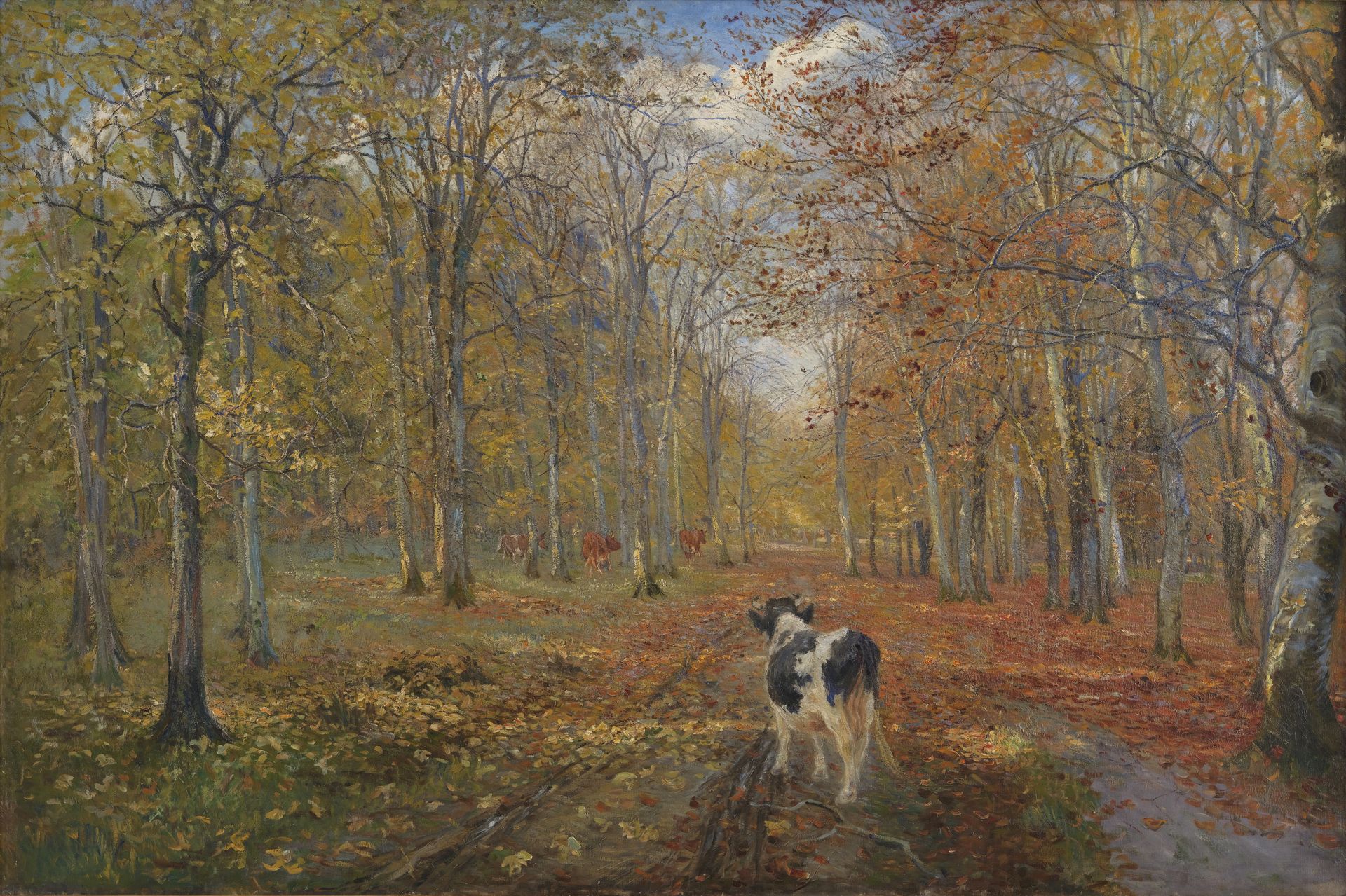 En vej i Dyrehaven. Efterår by Theodor Philipsen