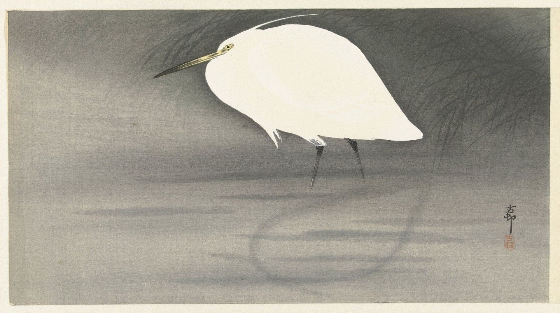 Egret. by Ohara Koson