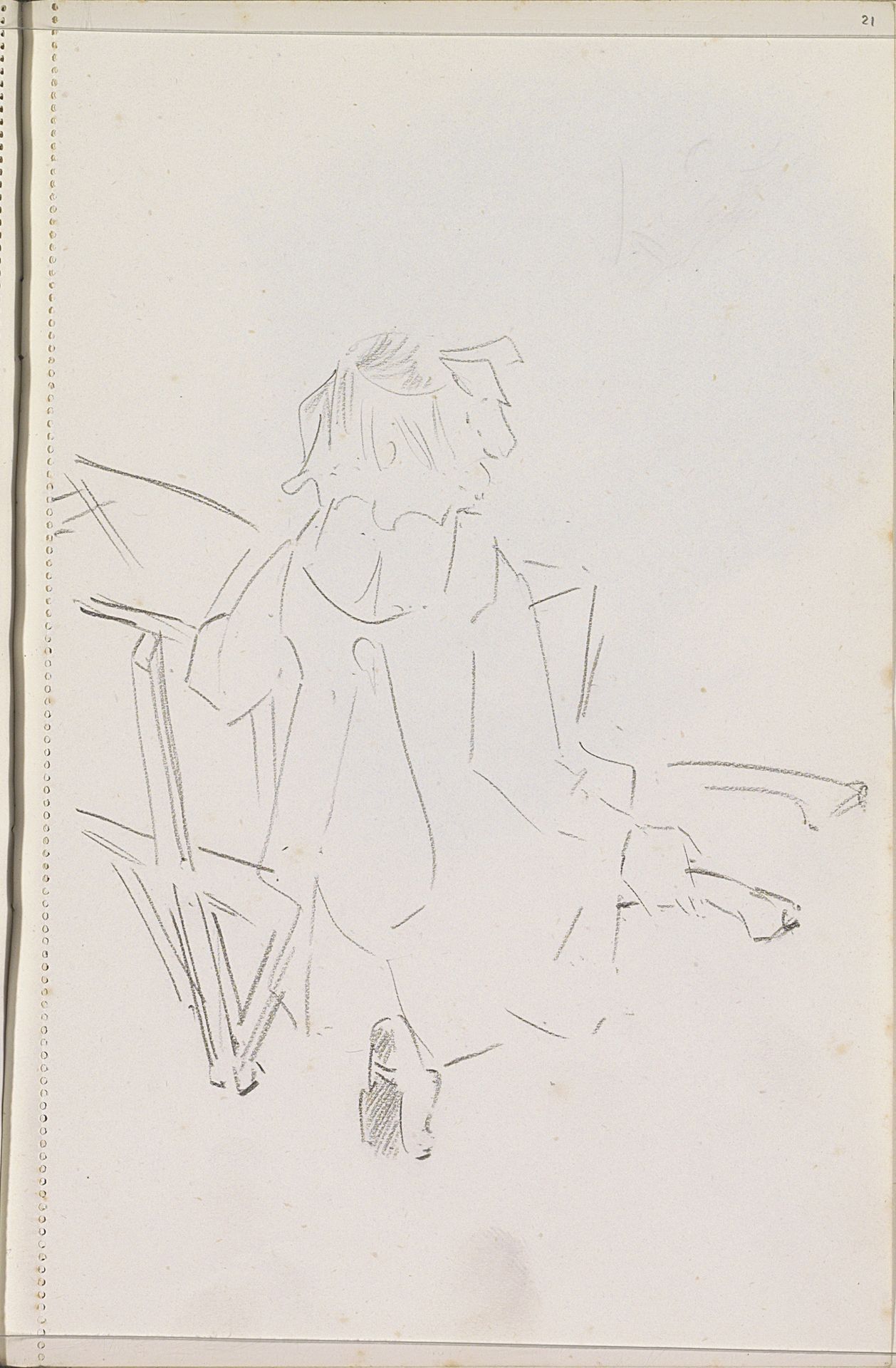 Zittend meisje by Otto Verhagen