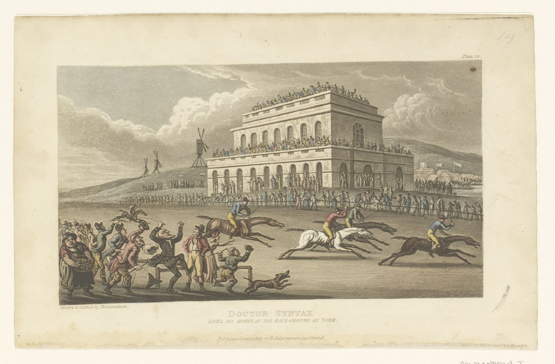 Doctor Syntax bij een paardenrace te York by Thomas Rowlandson