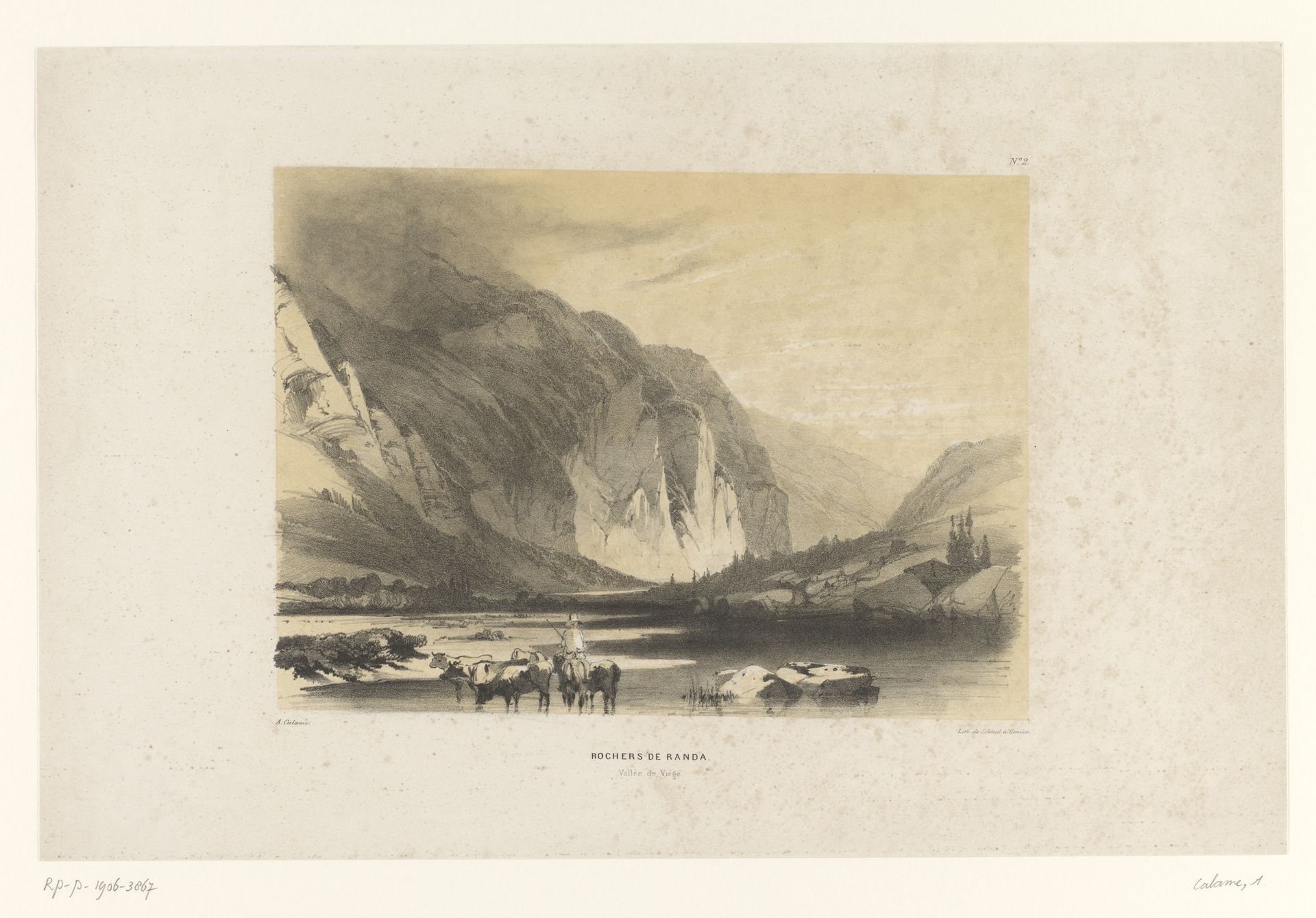 Zicht op de rotsen bij Randa by Alexandre Calame