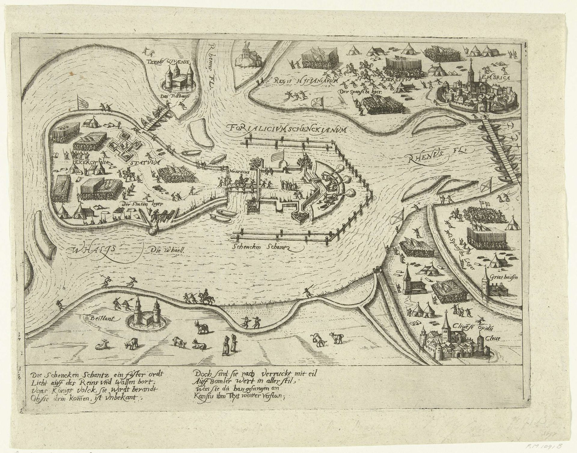 Beleg van Schenkenschans door de Spanjaarden, 1599 by Anonymous