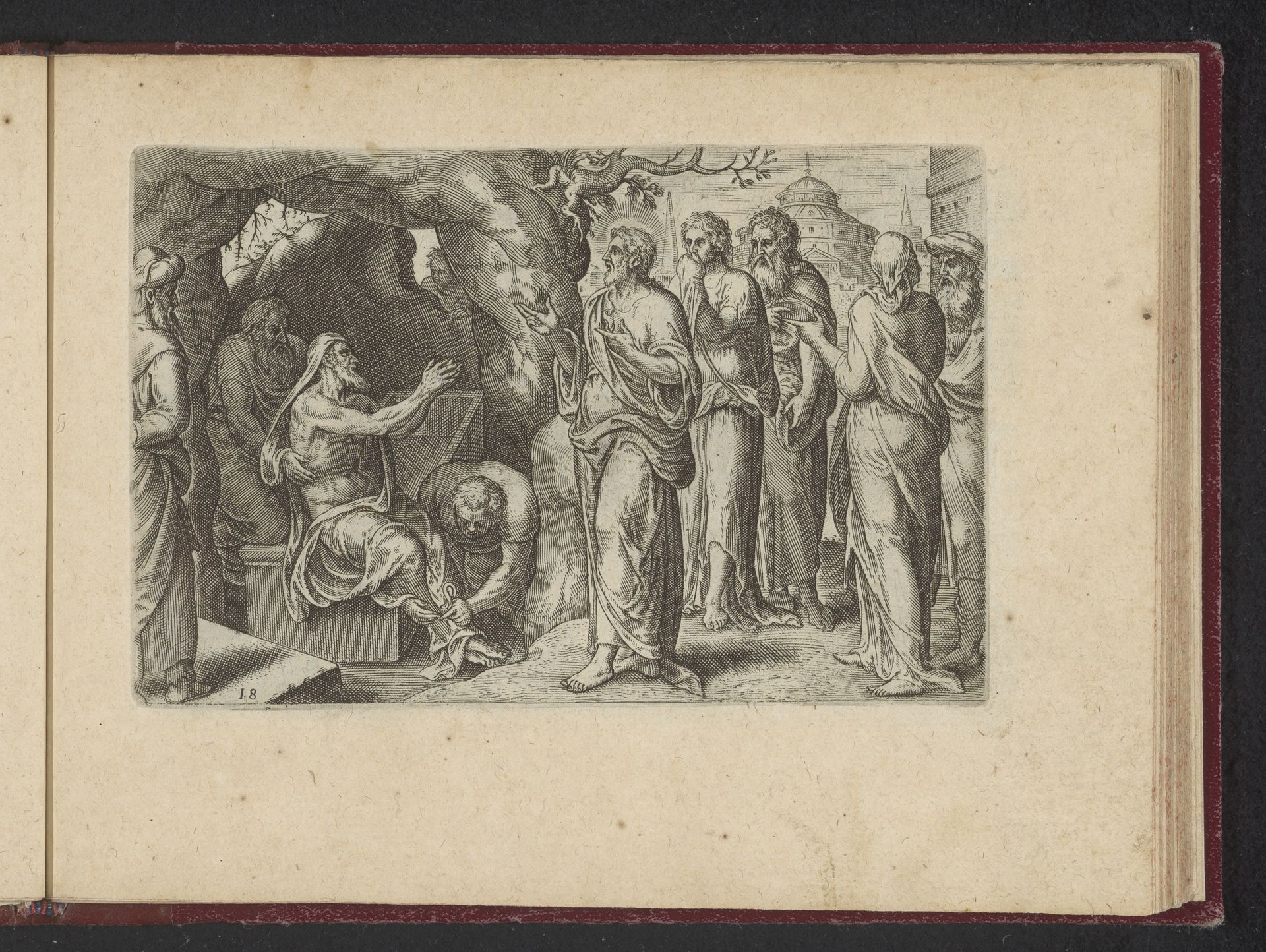 Opwekking van Lazarus by Philips Galle