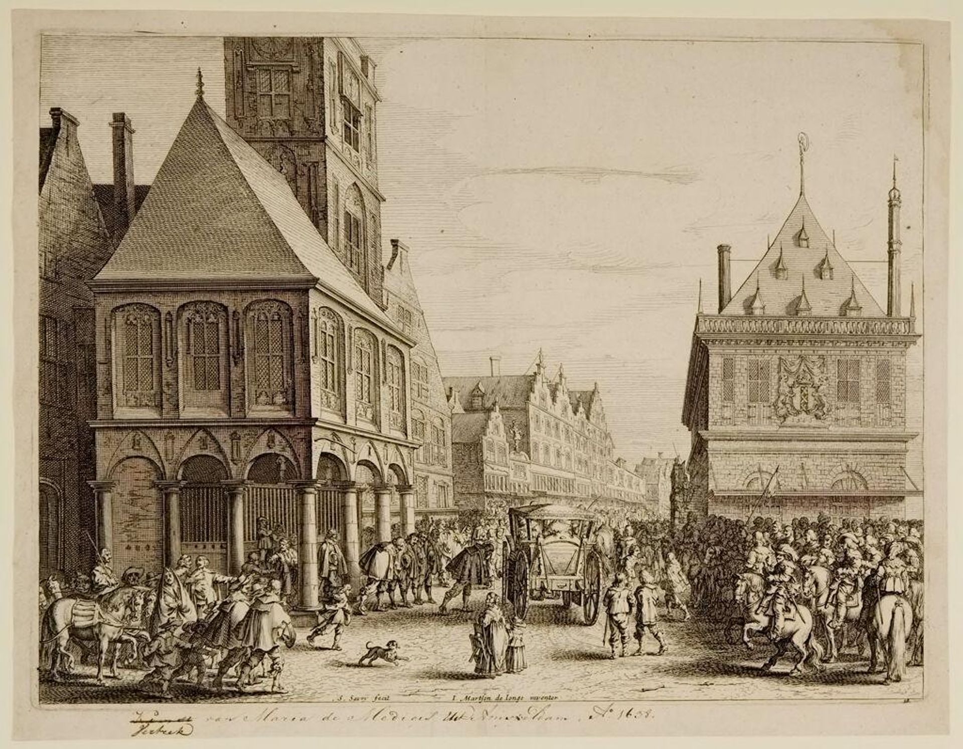 City Magistrates Taking Leave of Marie de' Medici Before the Town Hall by Salomon Savery