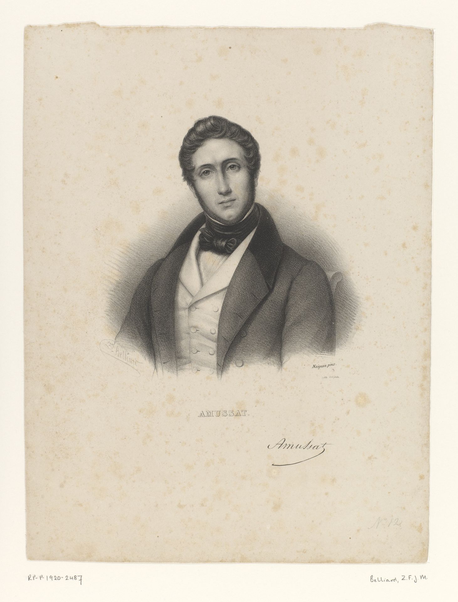 Portret van de chirurg en uroloog Jean Zuléma Amussat by Zéphirin Belliard