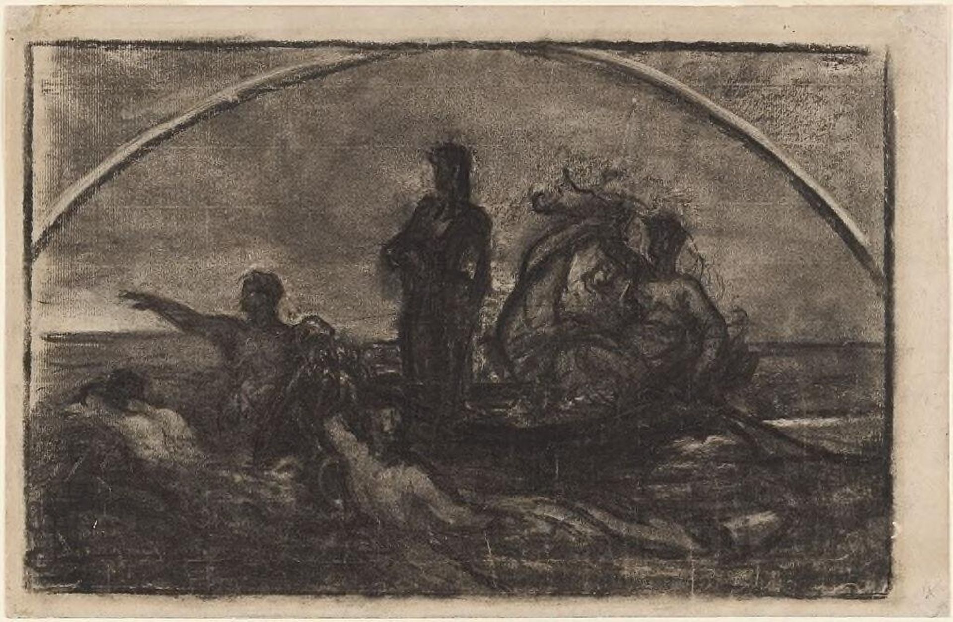 Sketch for "The Discoverer" Fresco, Assembly Chamber, State Capitol, Albany, New York by William Morris