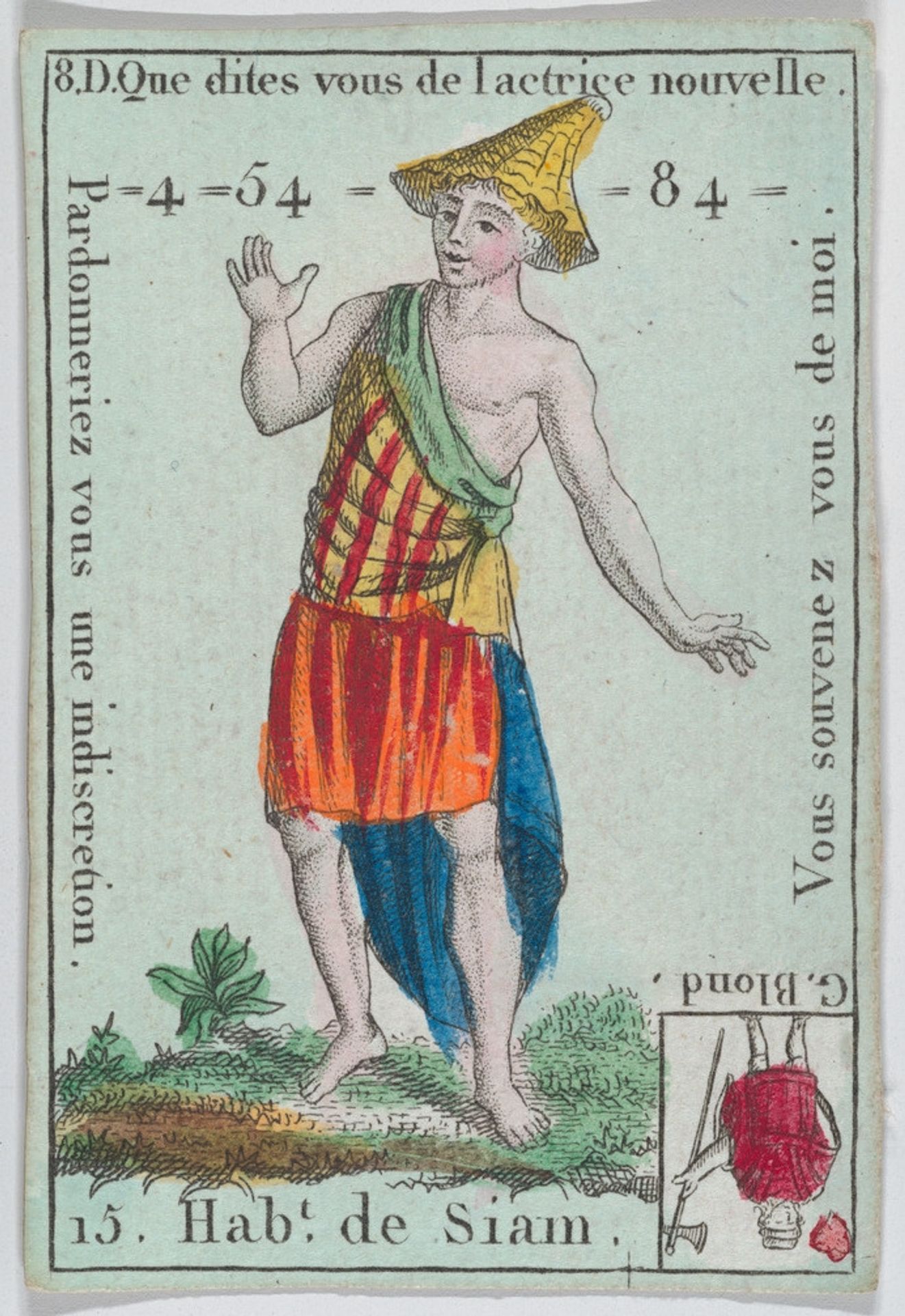 Hab.t de Siam from playing cards "Jeu d'Or" by Anonymous