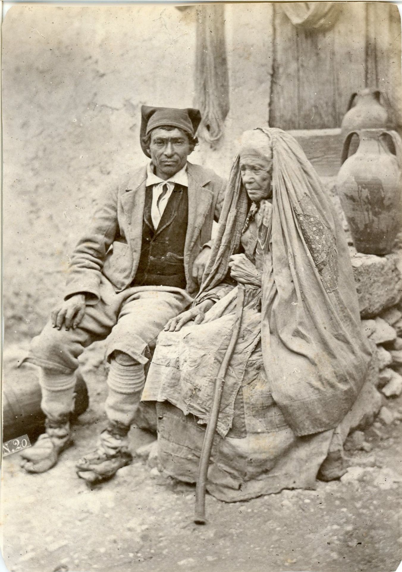 Two peasants wearing a Sicilian costume by Giuseppe Bruno