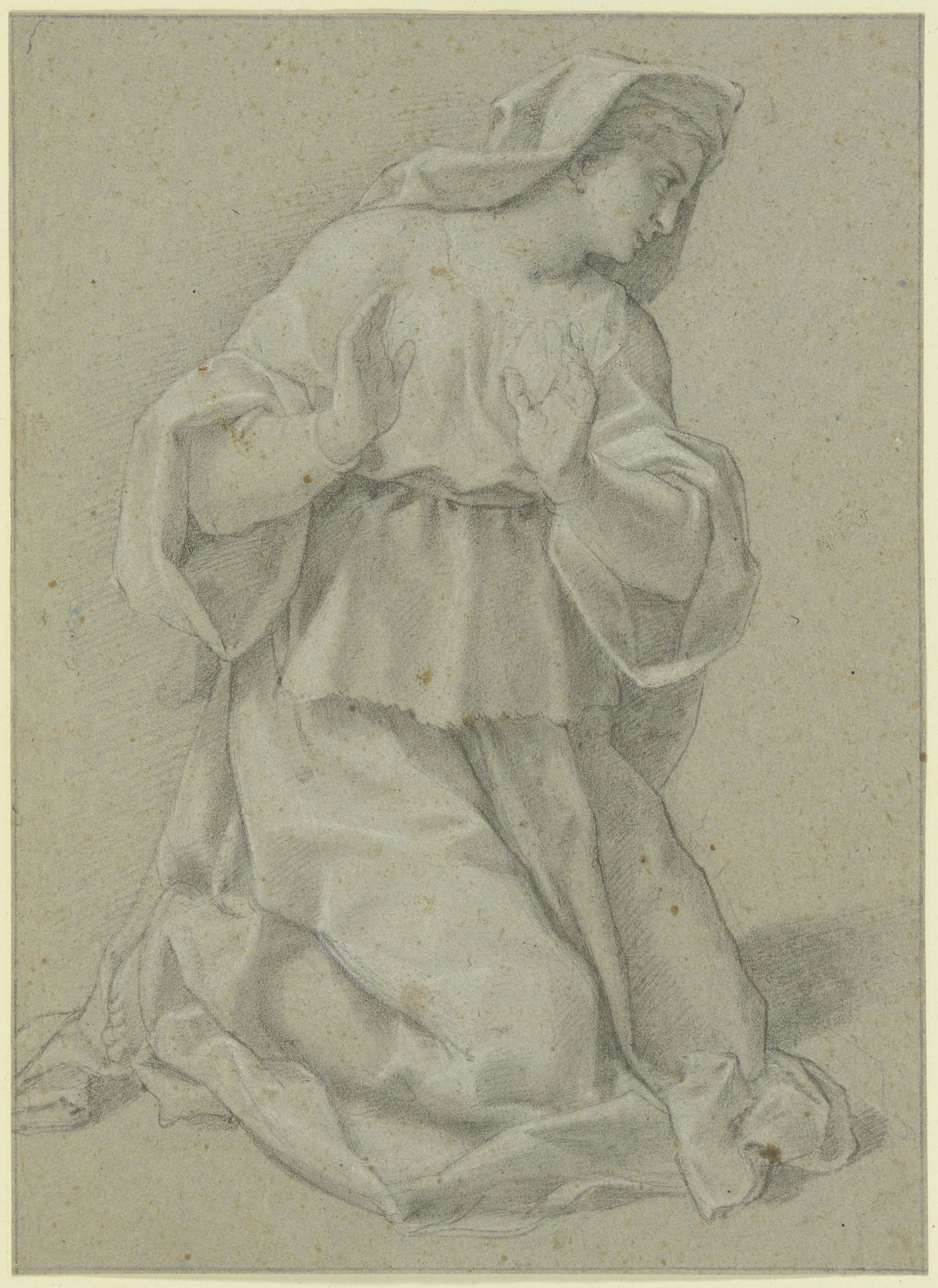 Kneeling woman on the right by Alessandro Casolani