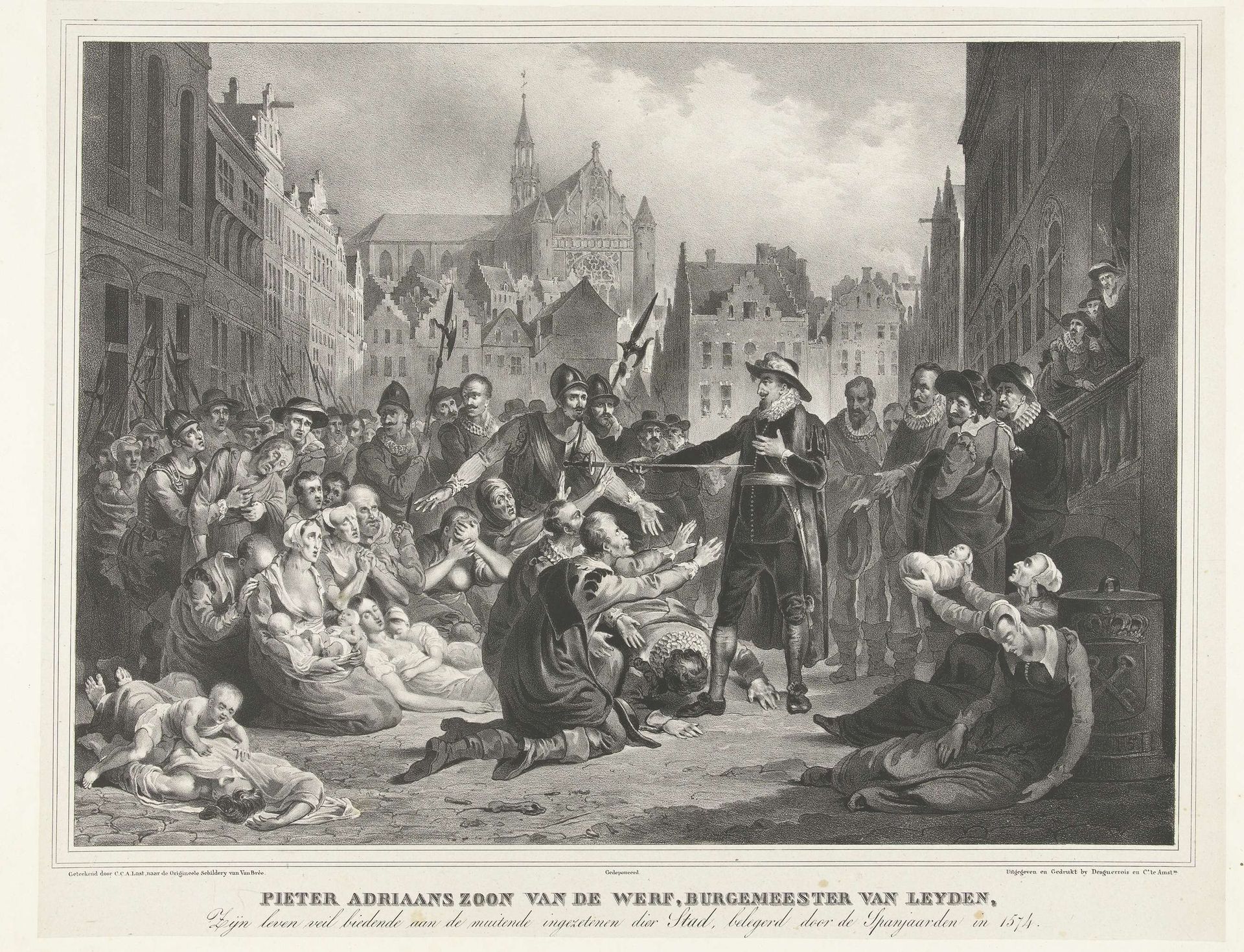 De zelfopoffering van burgemeester Pieter van der Werff, 1574 by Carel Christiaan Antony Last