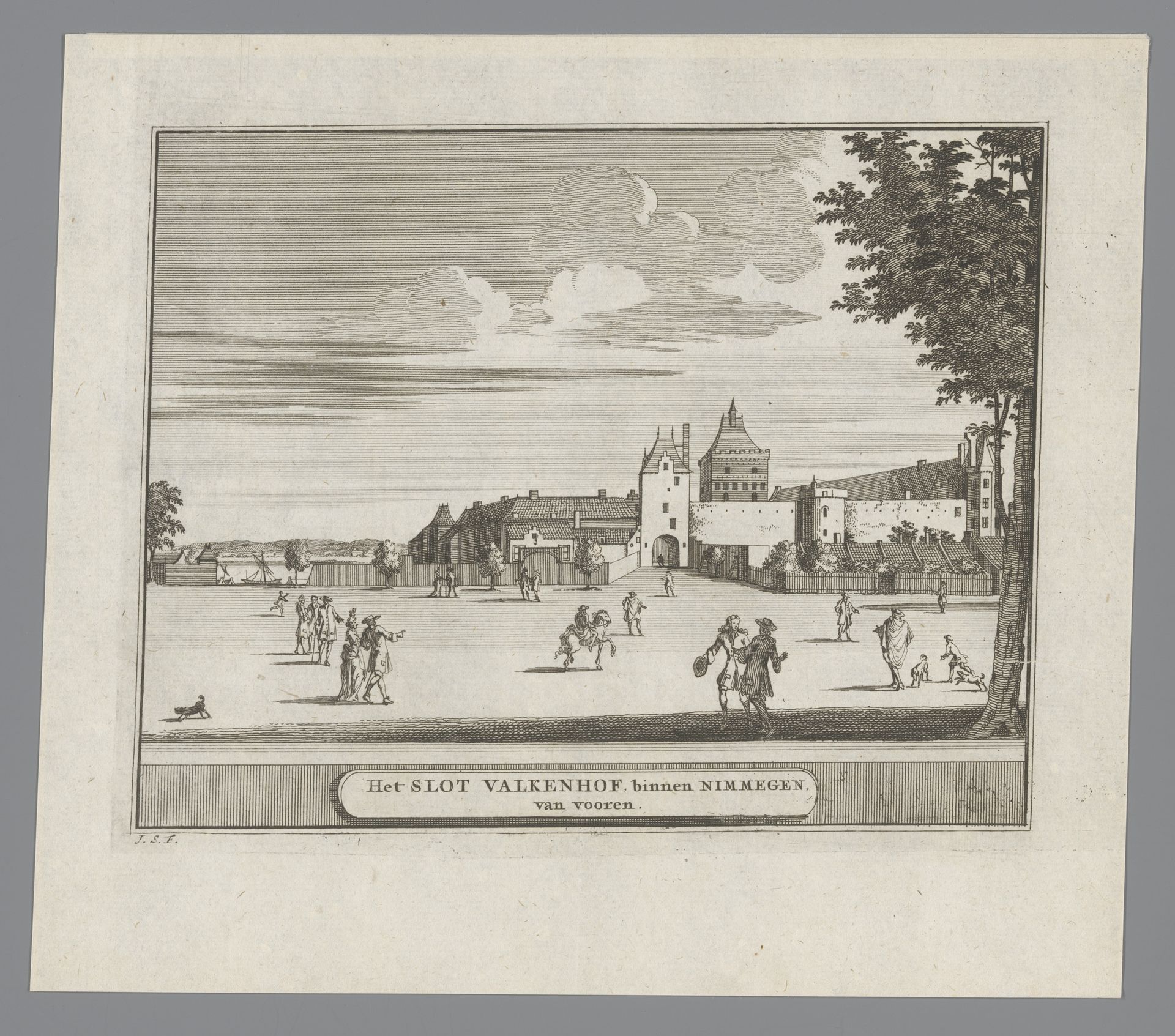 Gezicht op het Valkhof te Nijmegen by Jacobus Schijnvoet