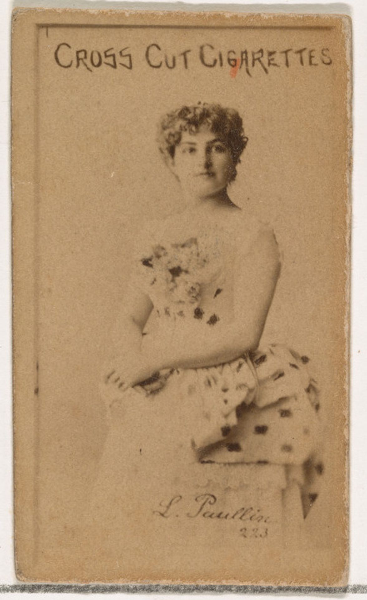 Card Number 223, L. Paullin, from the Actors and Actresses series (N145-1) issued by Duke Sons & Co. to promote Cross Cut Cigarettes by W. Duke, Sons & Co.