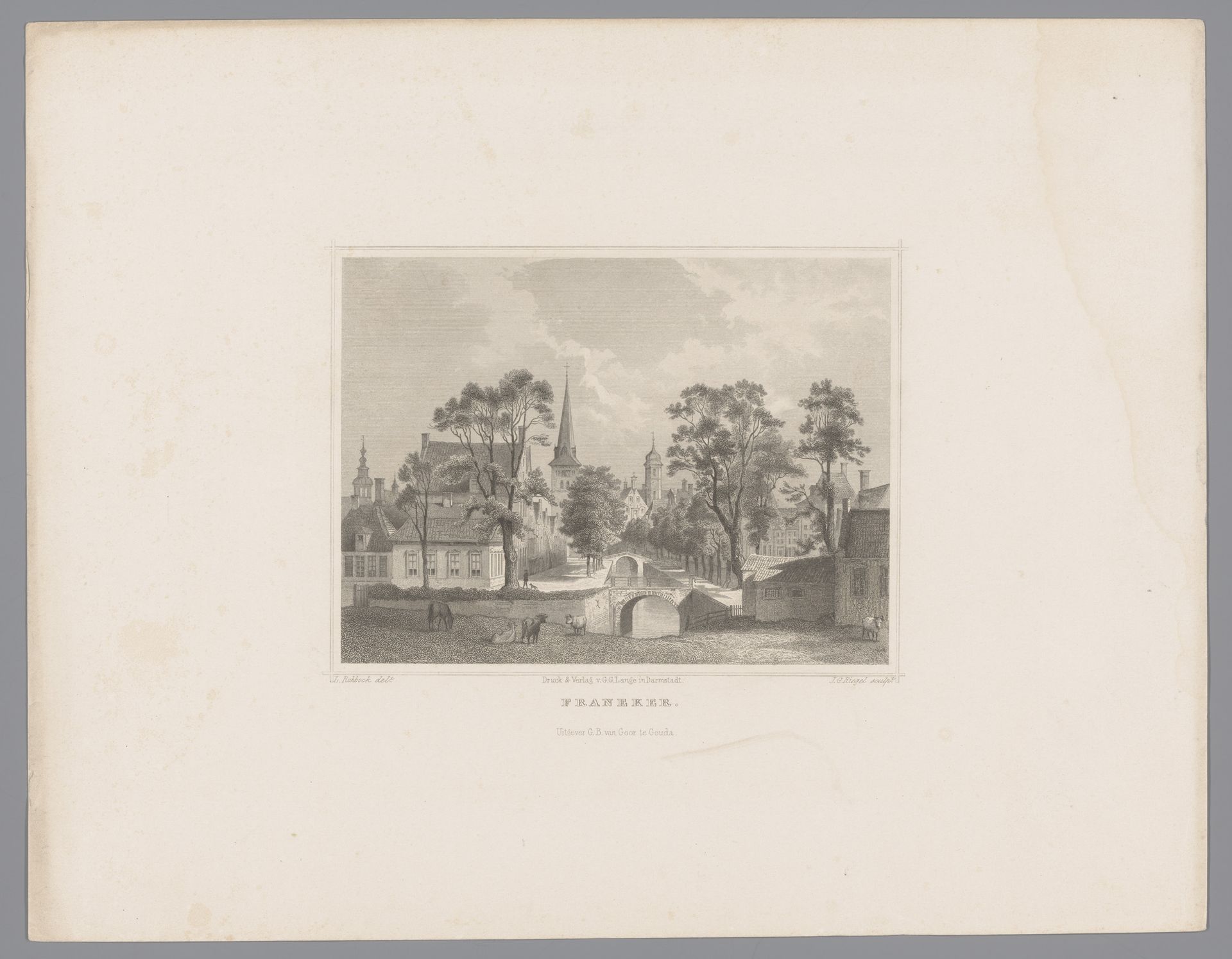 Gezicht op Franeker by Jobst Riegel