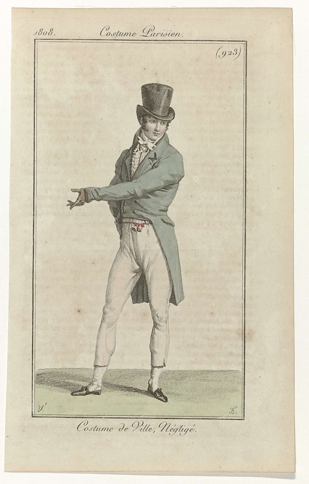 Journal des Dames et des Modes, Costume Parisien, 30 septembre 1808, (923): Costume de Vill (...) by Pierre Charles Baquoy
