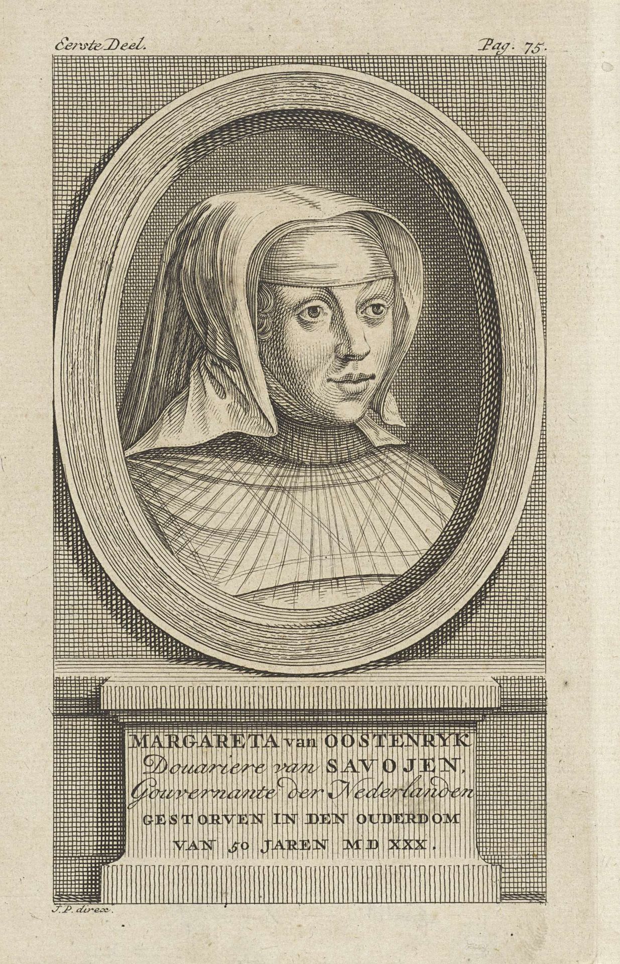 Portret van Margaretha van Oostenrijk, landvoogdes der Nederlanden by Jan Punt