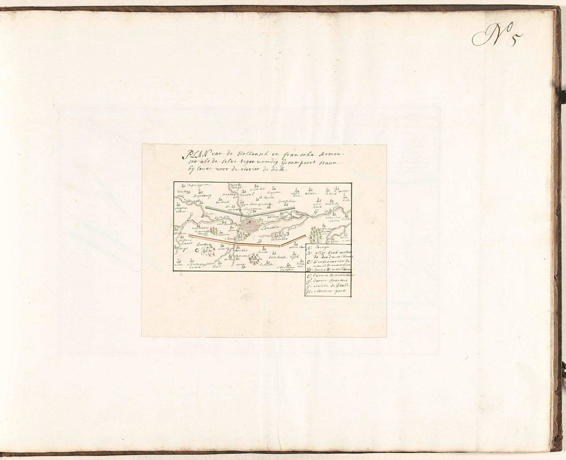 Legerkampen van de Hollandse en de Franse legers bij Leuven, ca. 1705 by Samuel Du Ry de Champdoré
