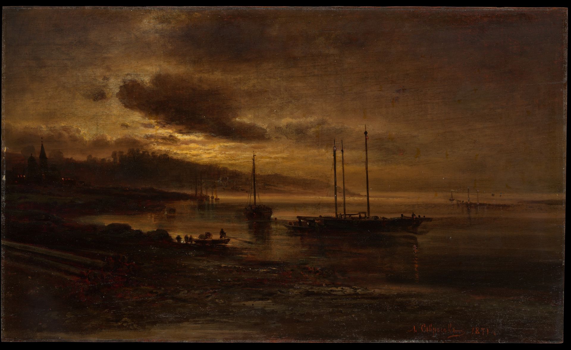 Night Scene on the Volga by Alexei Kondratievich Savrasov