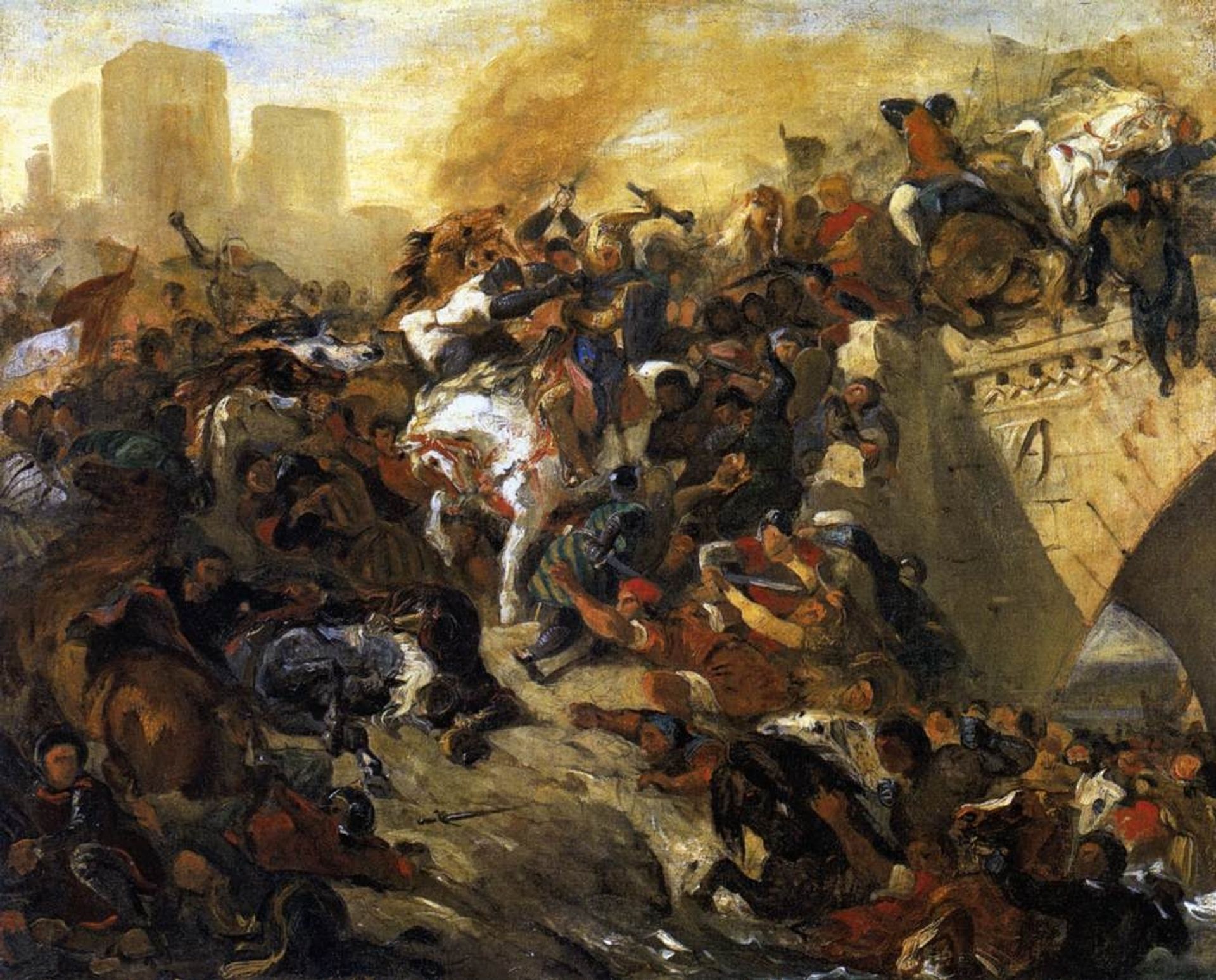 The Battle of Taillebourg - draft by Eugène Delacroix