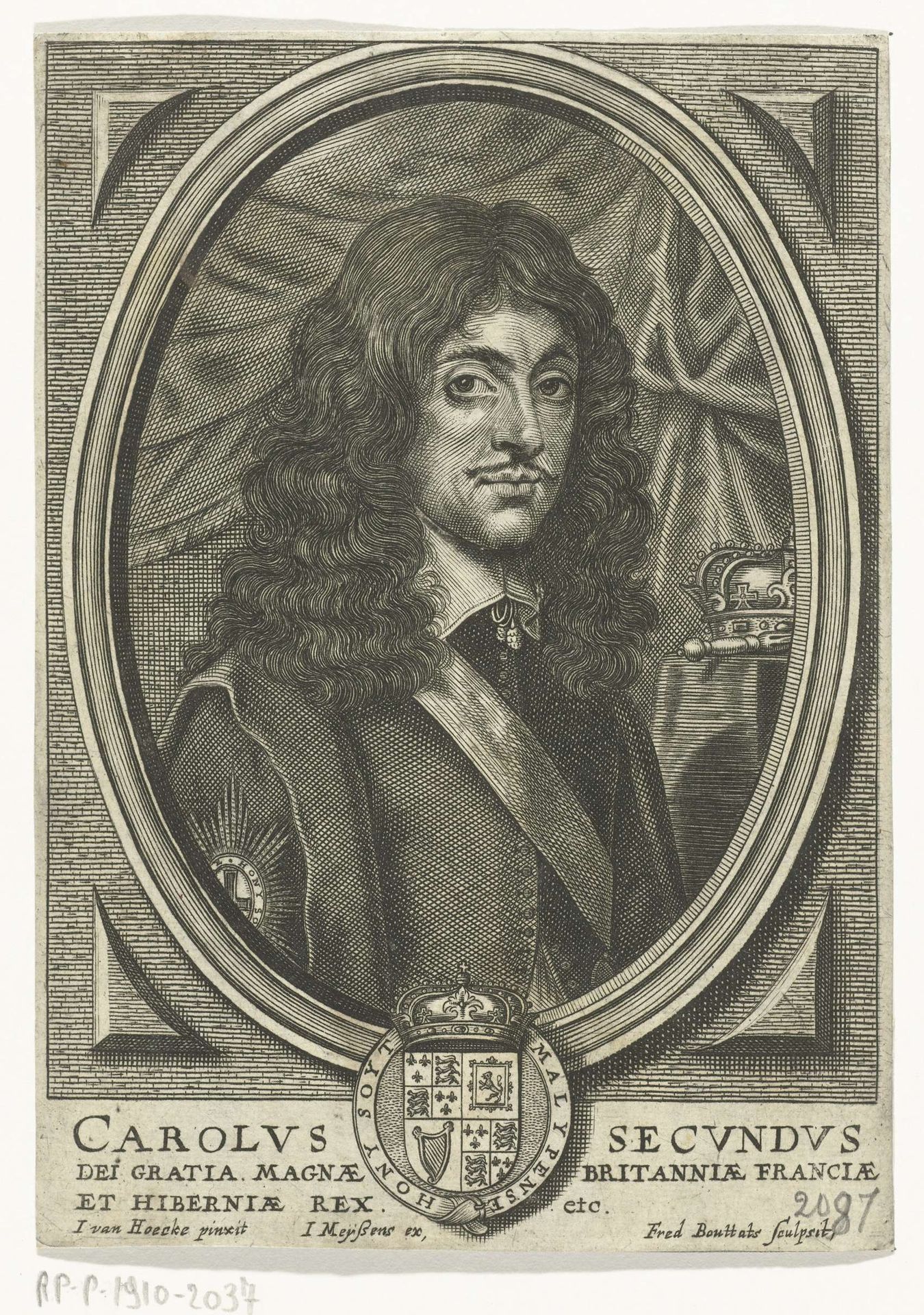 Portret van Karel II van Engeland by Frederik (I) Bouttats
