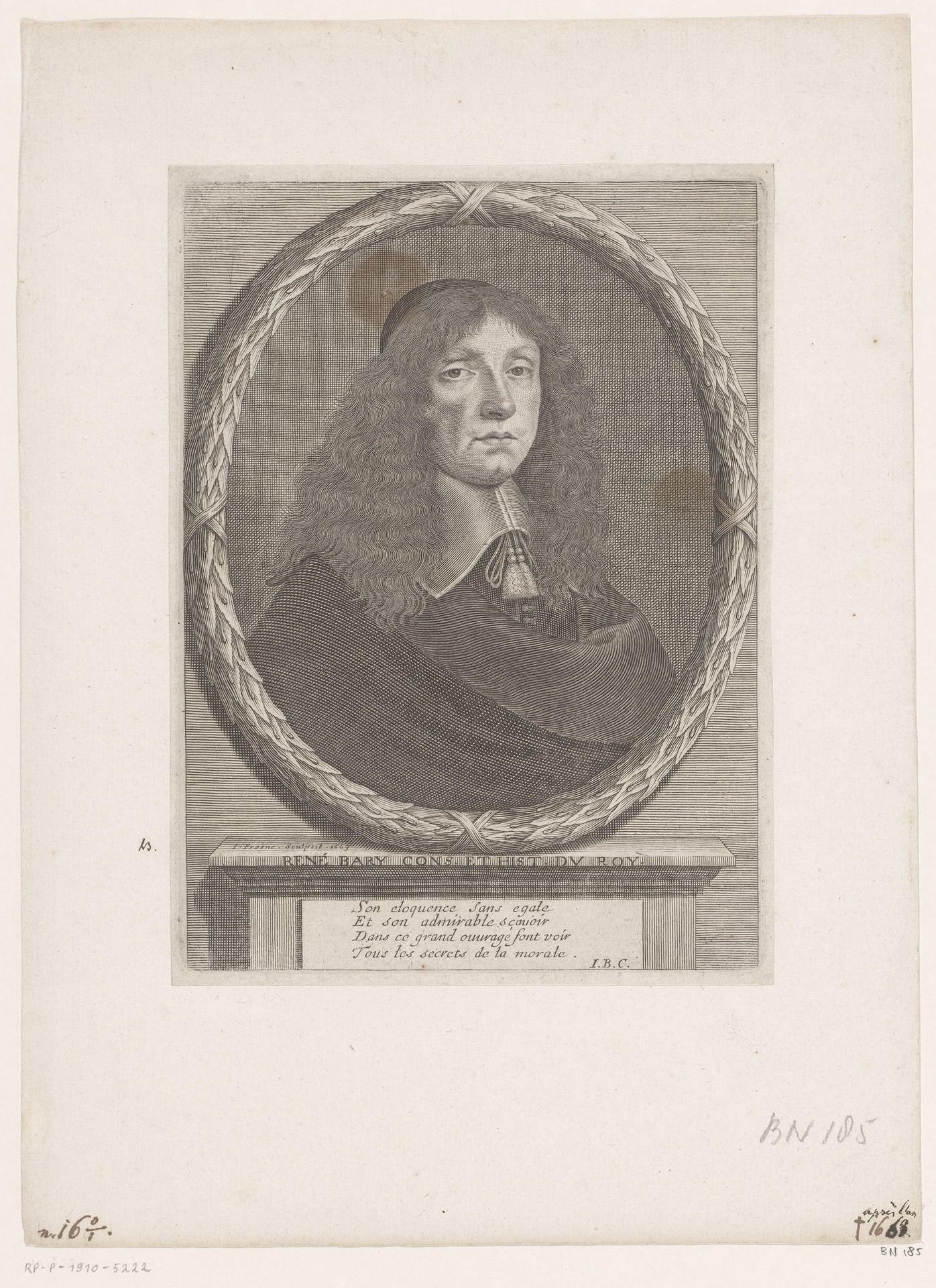 Portret van René Bary by Jean Frosne