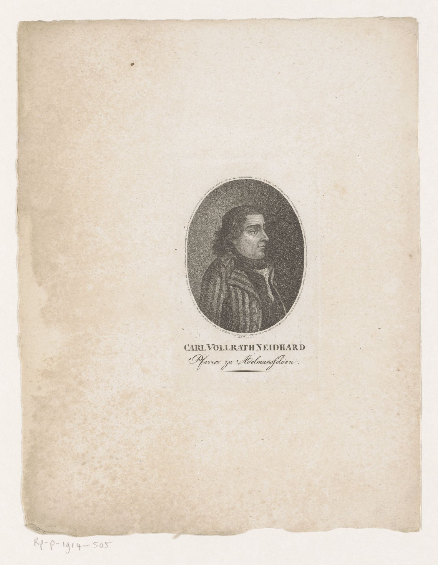 Portret van Carl Vollrath Neidhard by Johann Christian Ernst Müller